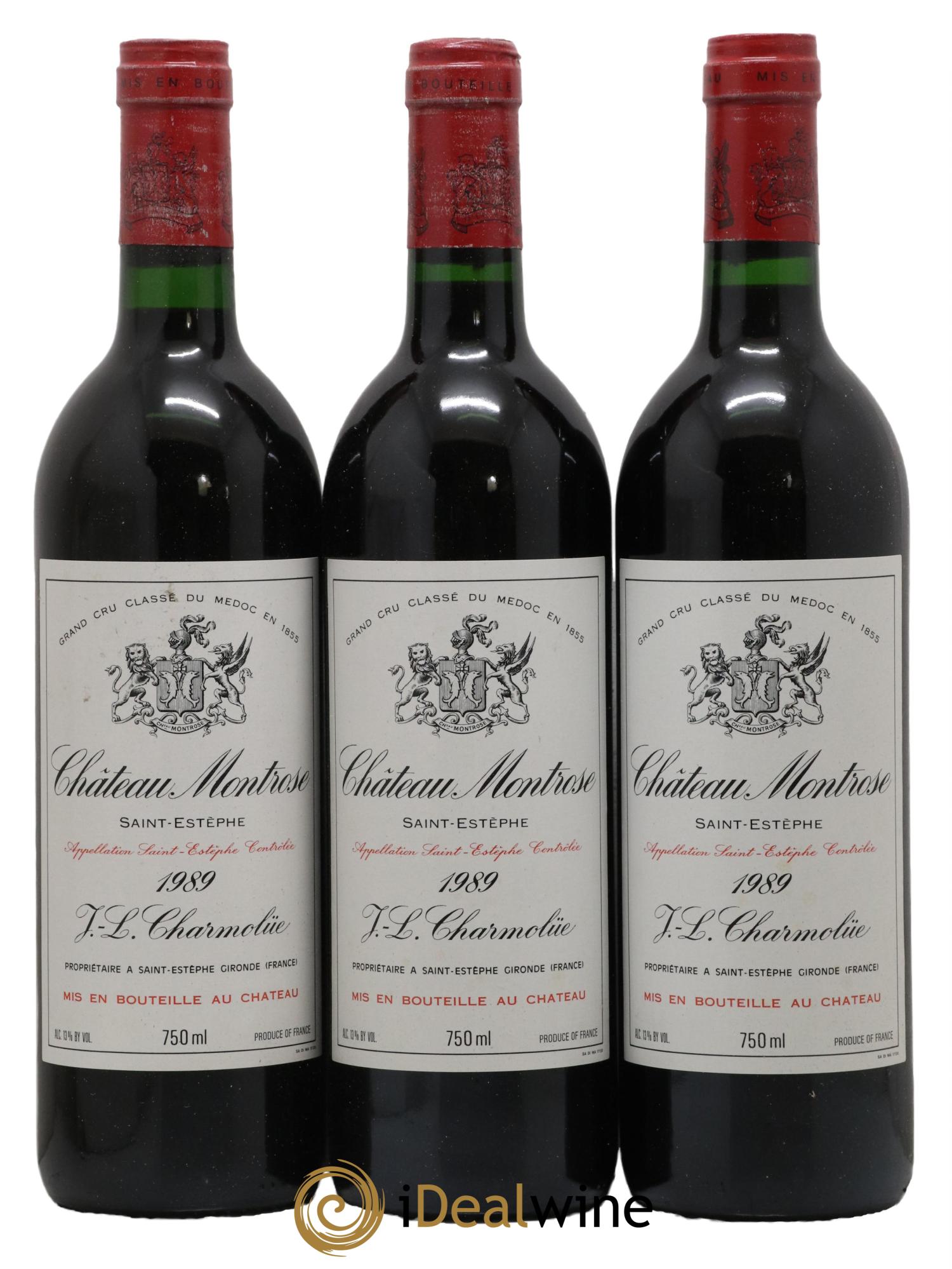Château Montrose 2ème Grand Cru Classé 1989 - Lot de 3 bouteilles - 0