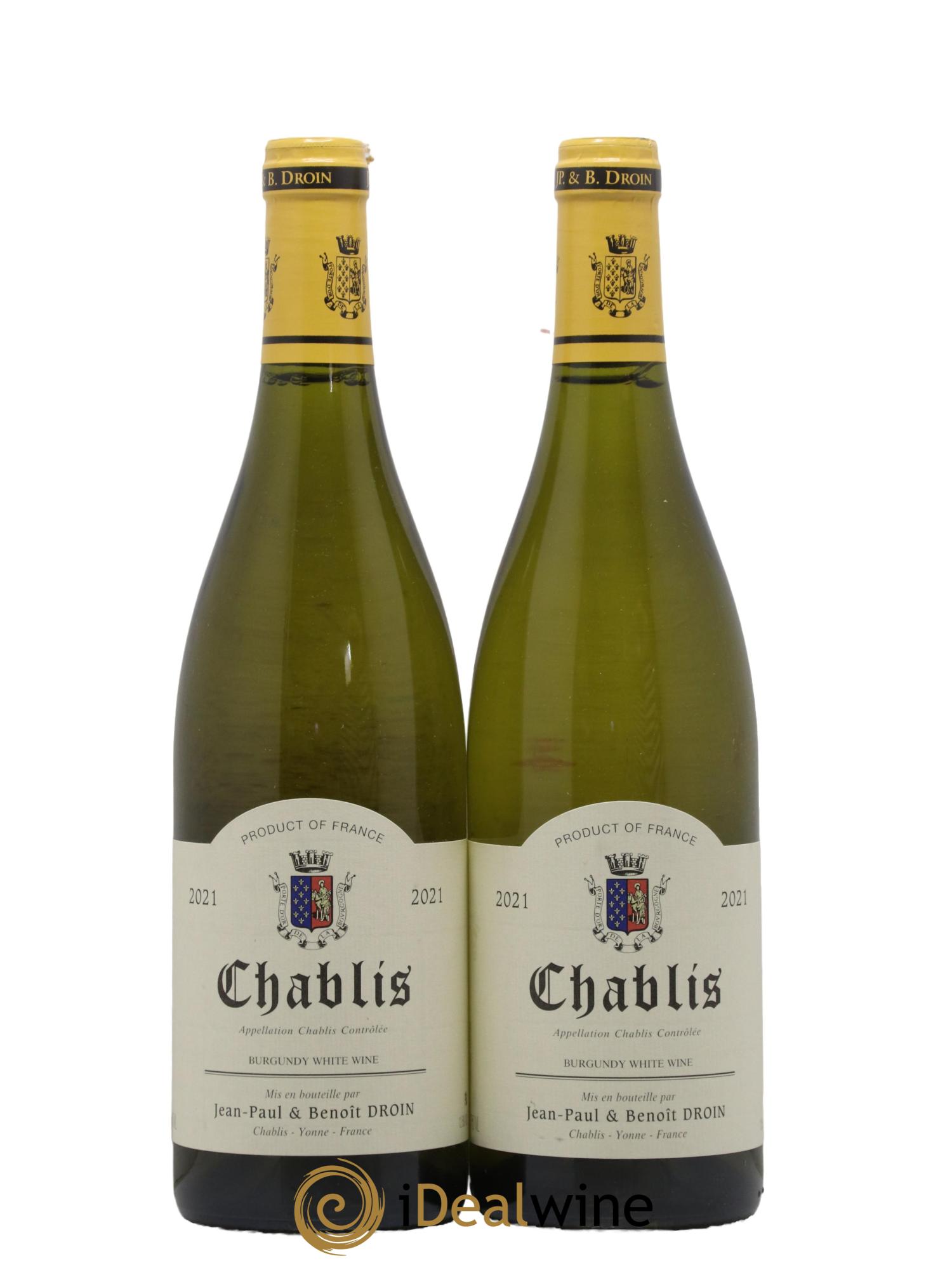Chablis Jean-Paul & Benoît Droin (Domaine) 2021 - Posten von 2 Flaschen - 0