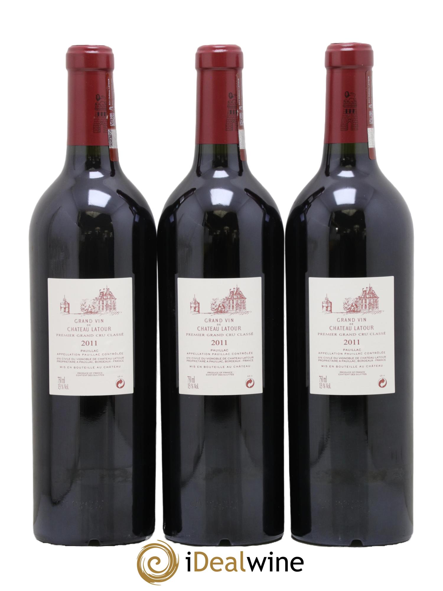 Château Latour 1er Grand Cru Classé 2011 - Lotto di 3 bottiglie - 1