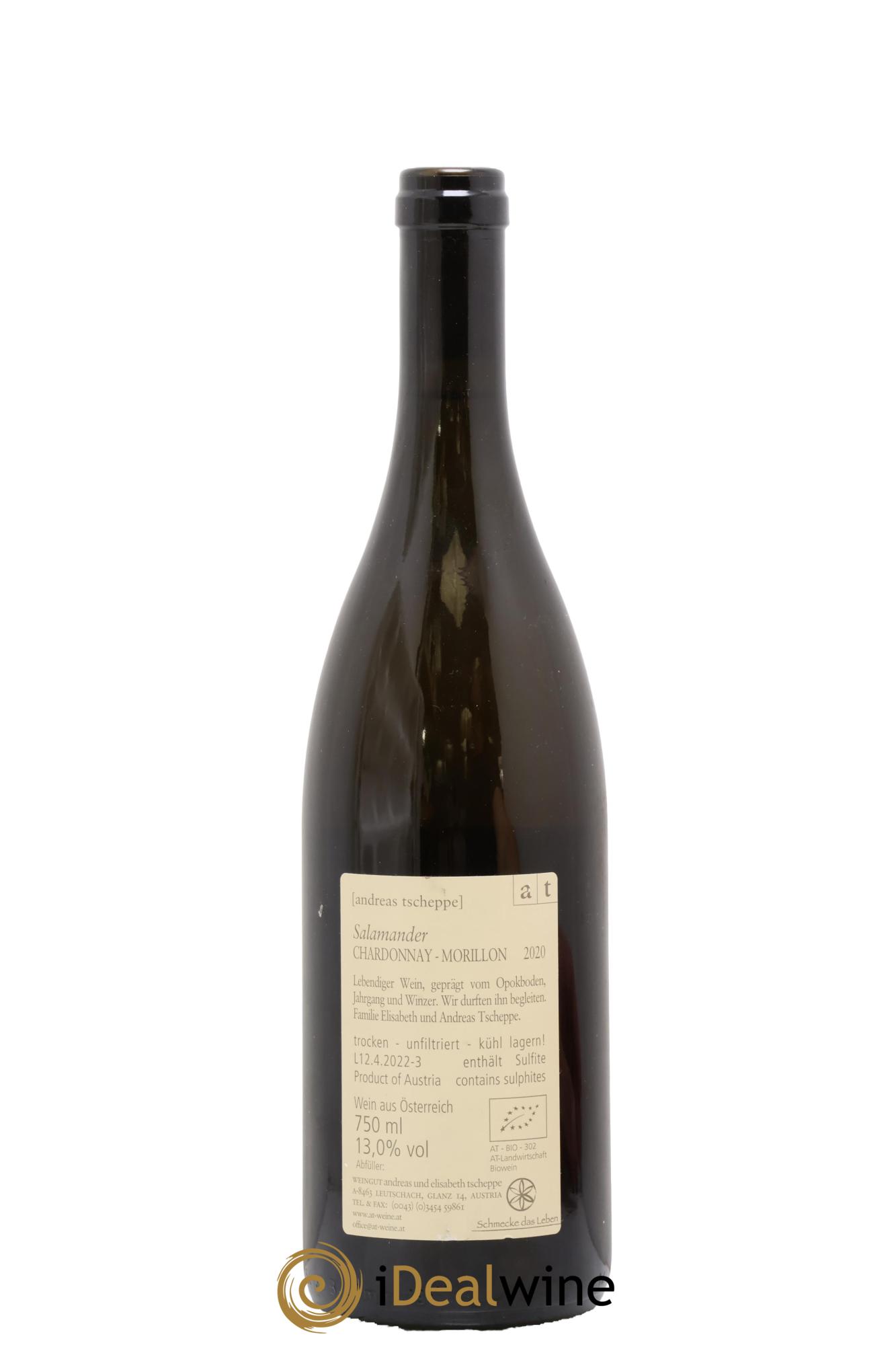 Autriche Salamander Chardonnay Morillon Andreas et Elisabeth Tscheppe 2020 - Posten von 1 Flasche - 1