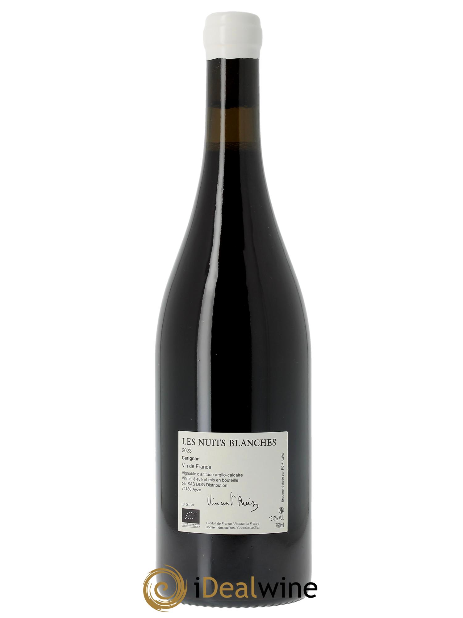 Vin de France Carignan Les Nuits blanches Vincent Ruiz  2023 - Lot de 1 bouteille - 1