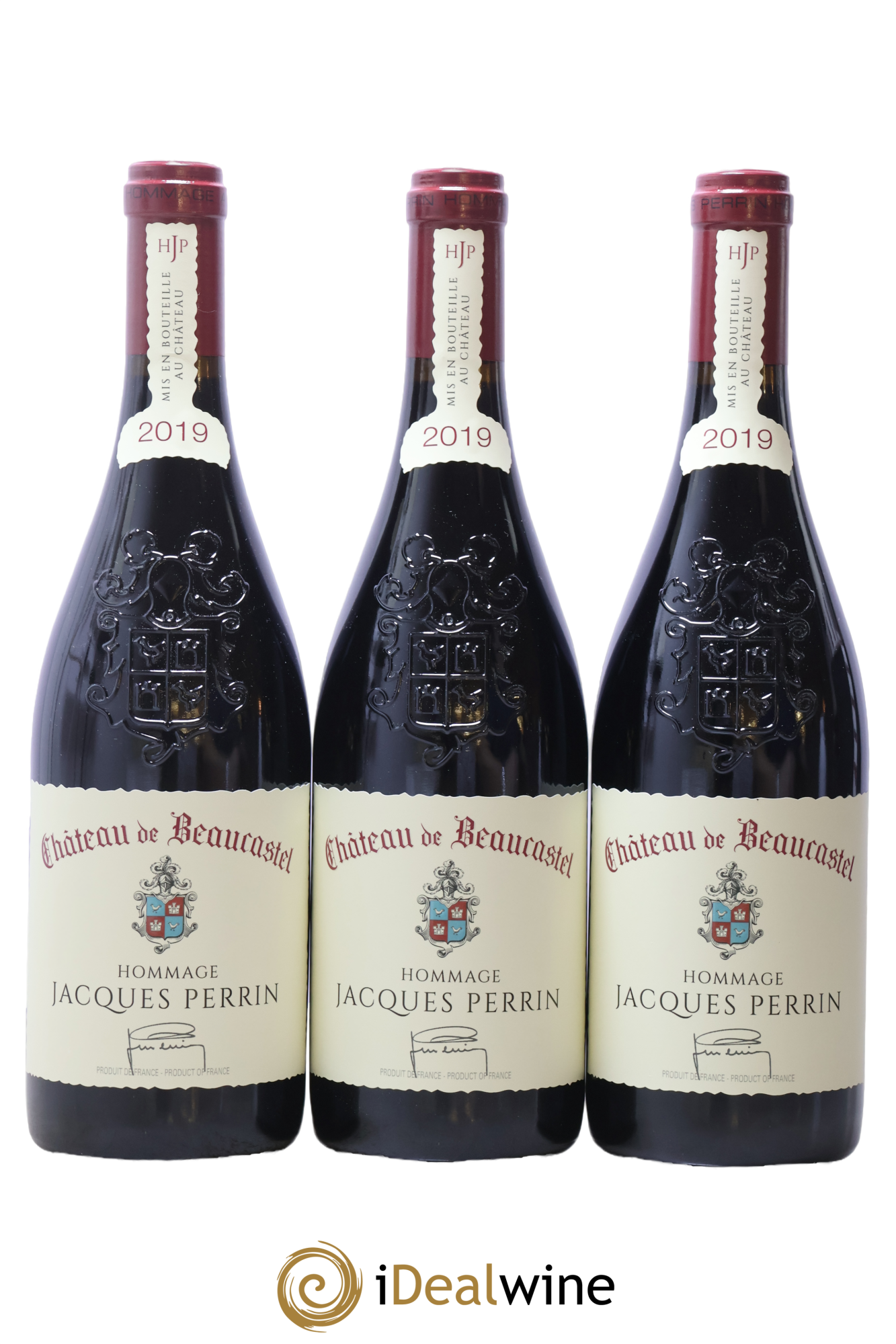 Châteauneuf-du-Pape Château de Beaucastel Hommage à Jacques Perrin Famille Perrin 2019 - Lot de 3 bouteilles - 0