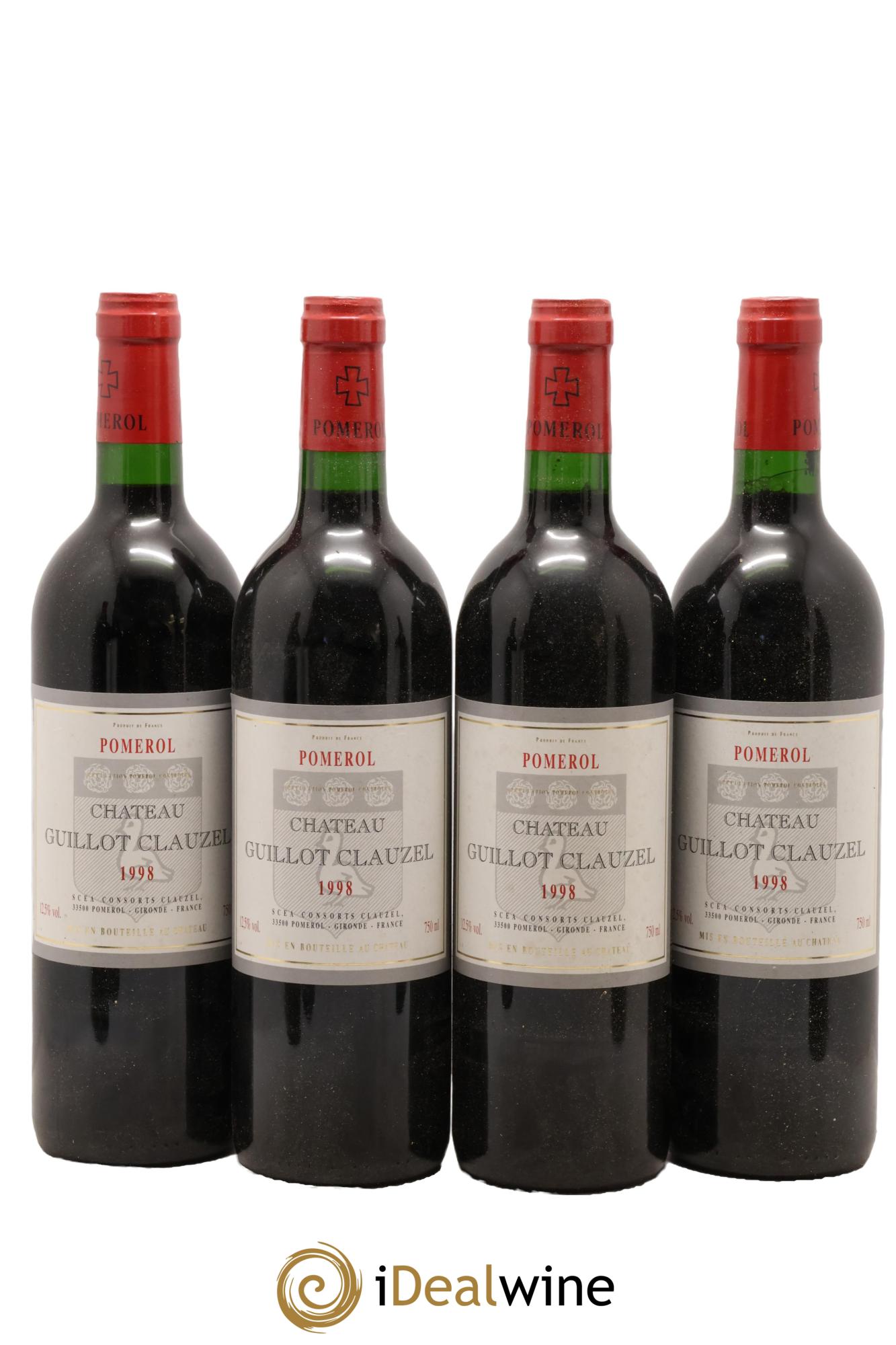 Château Guillot Clauzel 1998 - Lot of 4 bottles - 0