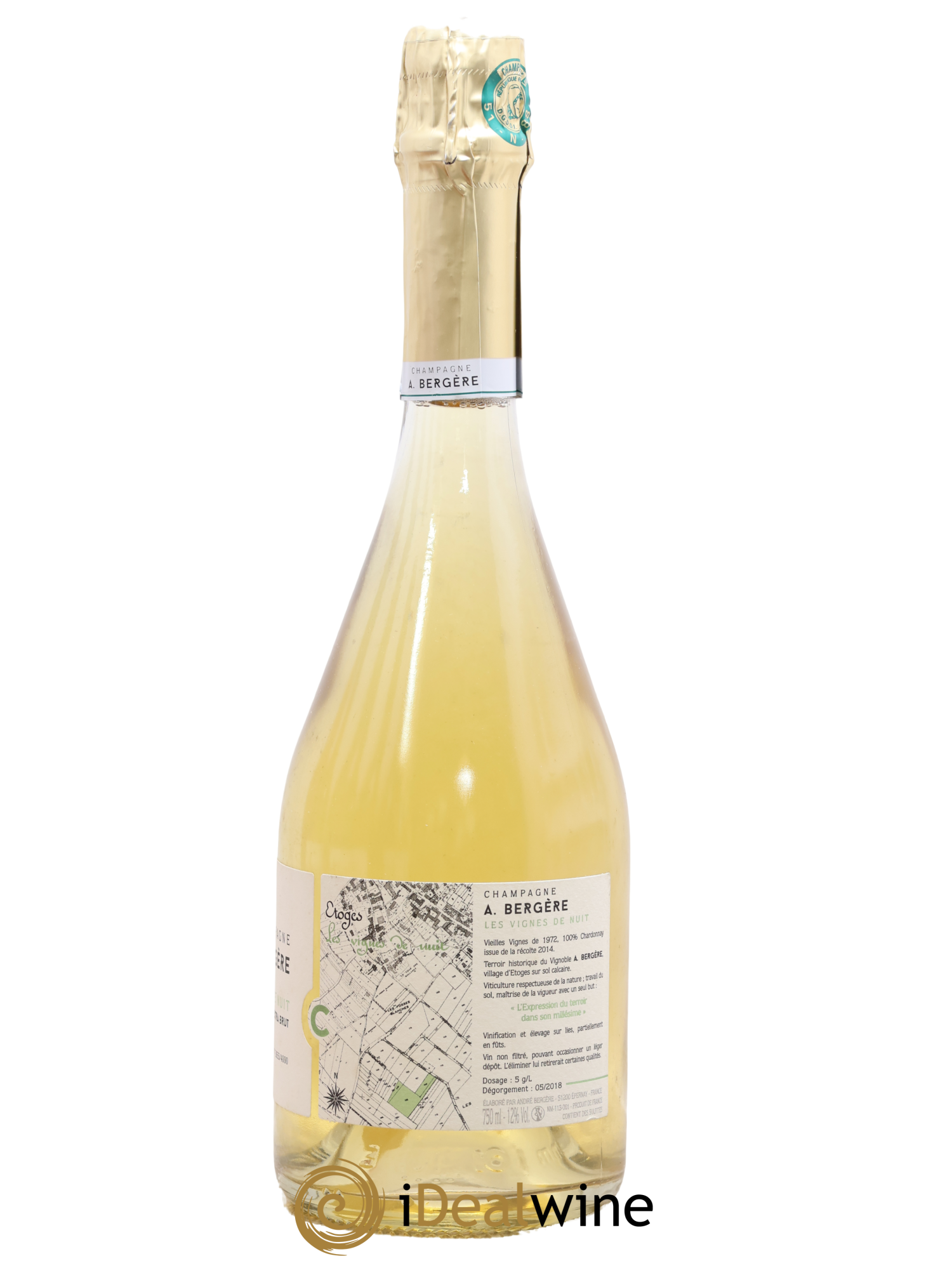 Champagne Vignes de nuits Blanc de blancs A. Bergere 2014 - Lot of 1 bottle - 1