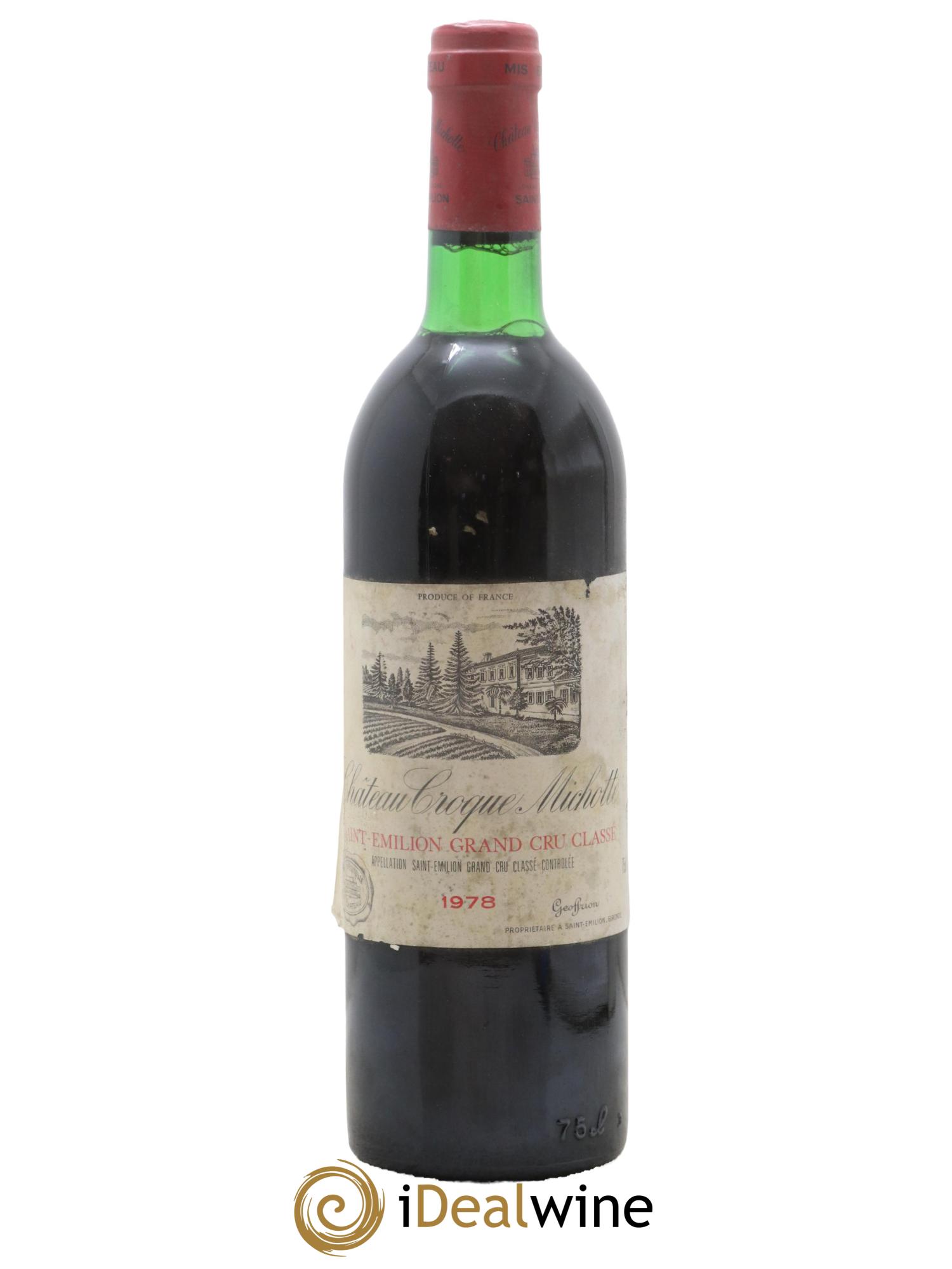 Château Croque Michotte 1978 - Lot de 1 bouteille - 0