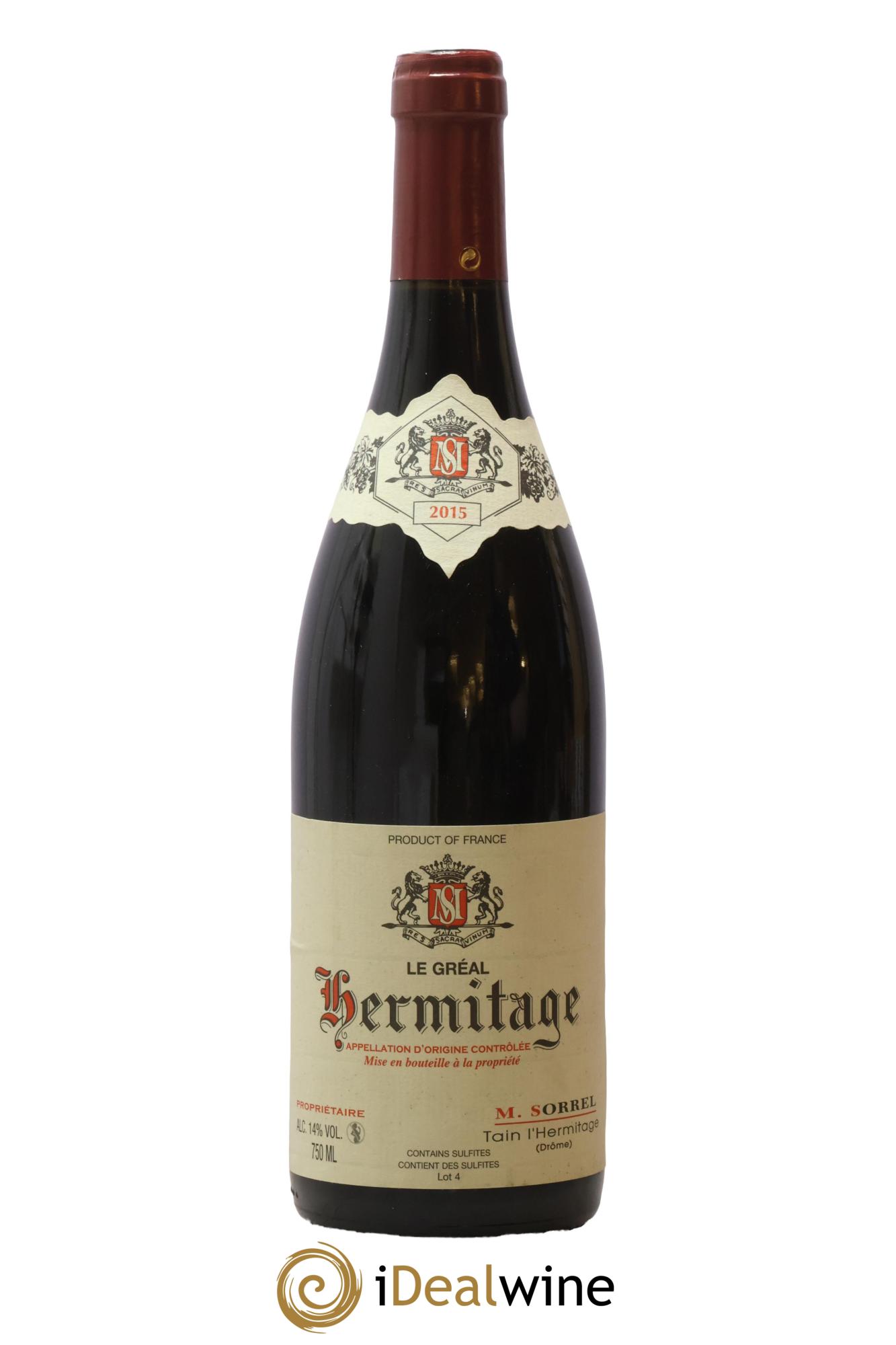 Hermitage Le Gréal Marc Sorrel 2015 - Lot of 1 bottle - 0