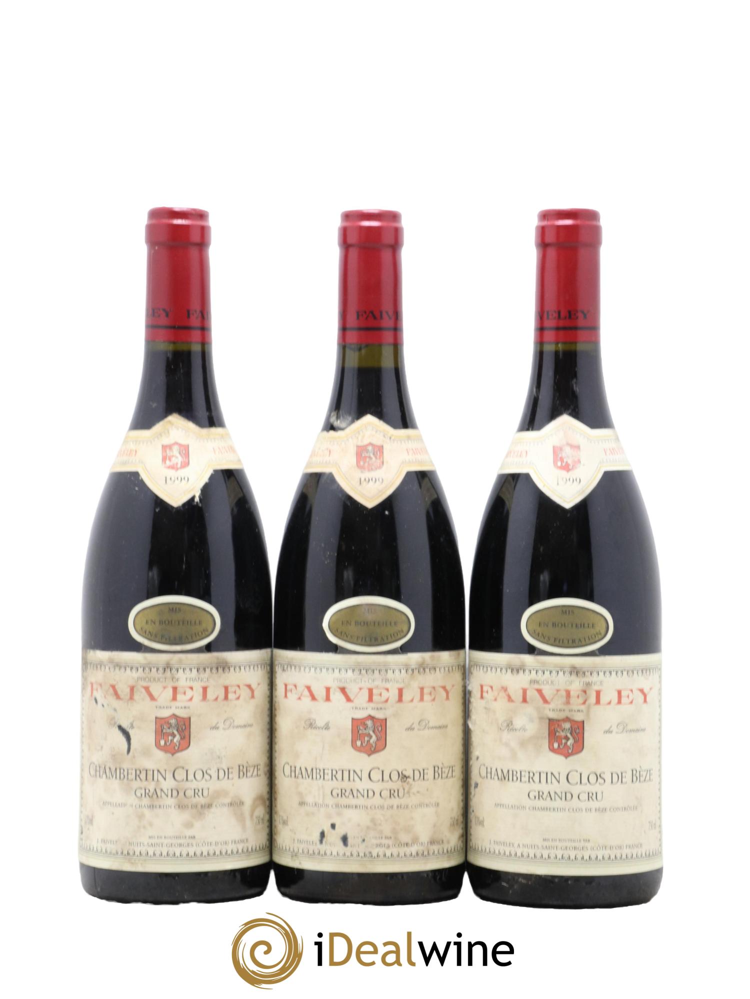 Chambertin Clos de Bèze Grand Cru Faiveley 1999 - Lot of 3 bottles - 0