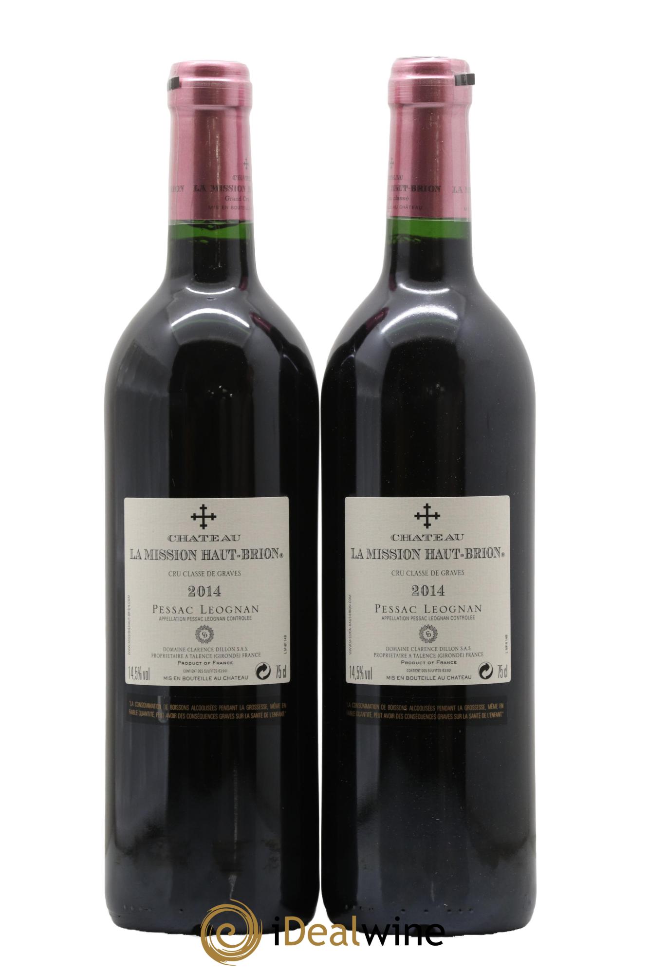 Château la Mission Haut-Brion Cru Classé de Graves 2014 - Lot of 2 bottles - 1