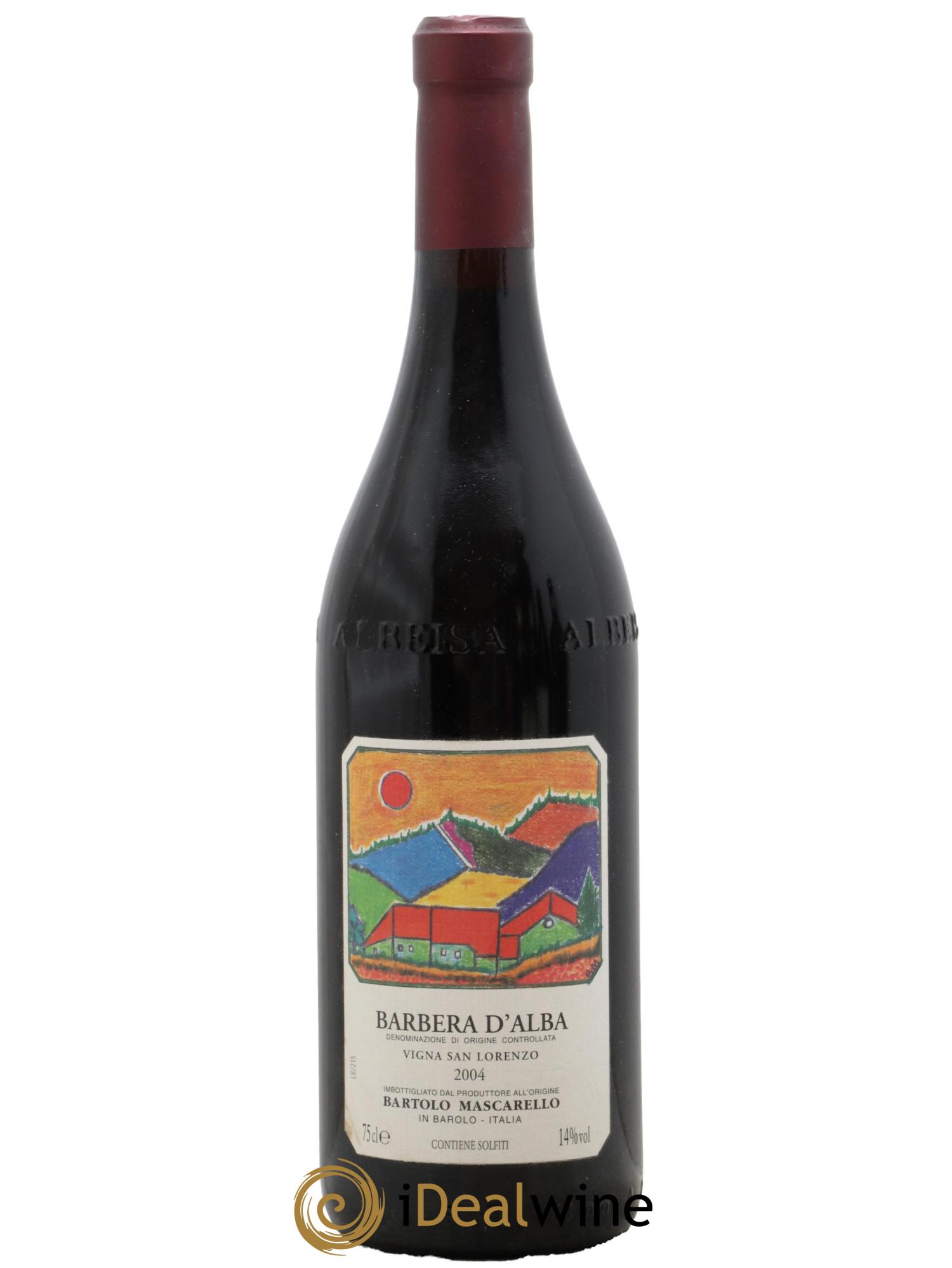 Barbera d'Alba DOC Lalù Vigna San Lorenzo Bartolo Marscarello 2004 - Lot de 1 bouteille - 0