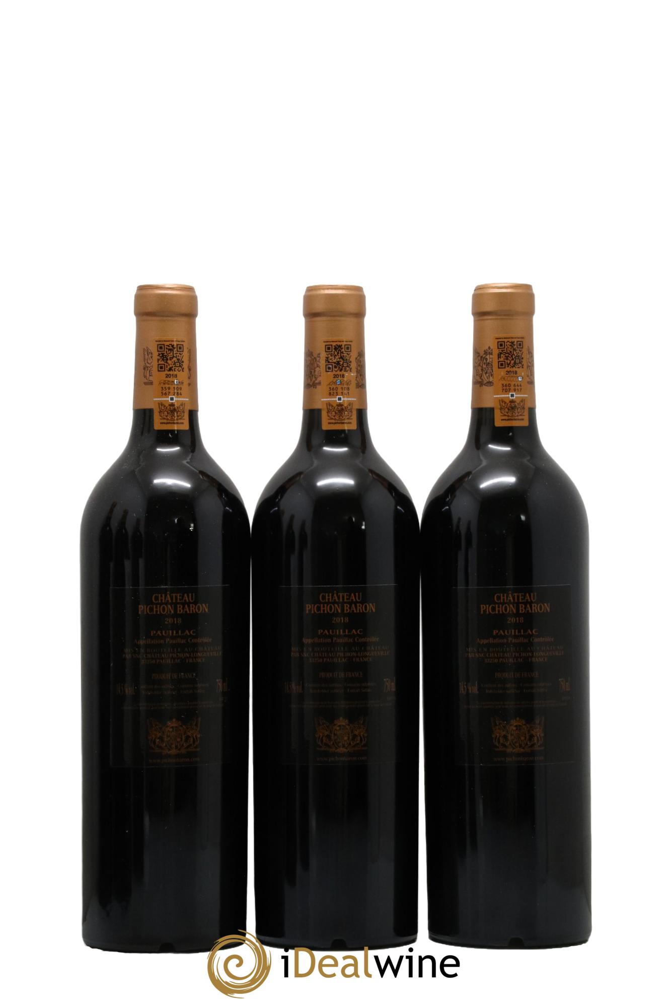 Pichon Longueville Baron 2ème Grand Cru Classé  2018 - Lotto di 6 bottiglie - 2