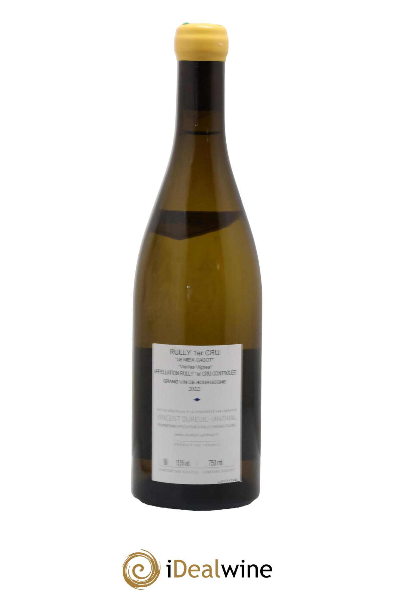Rully 1er Cru Le Meix Cadot Vieilles Vignes Vincent Dureuil-Janthial 2022 - Lot of 1 bottle - 1