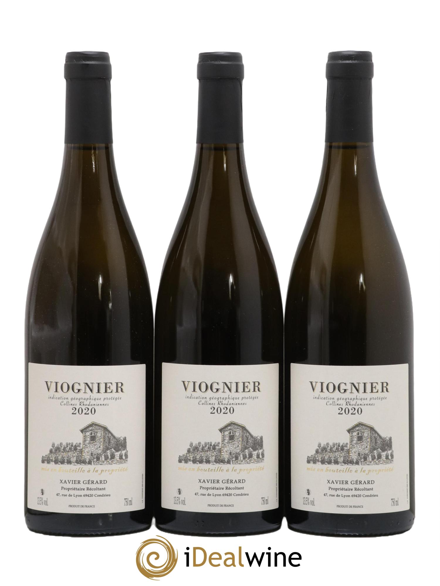 Collines Rhodaniennes Viognier Domaine Xavier Gerard 2020 - Lot de 3 bouteilles - 0