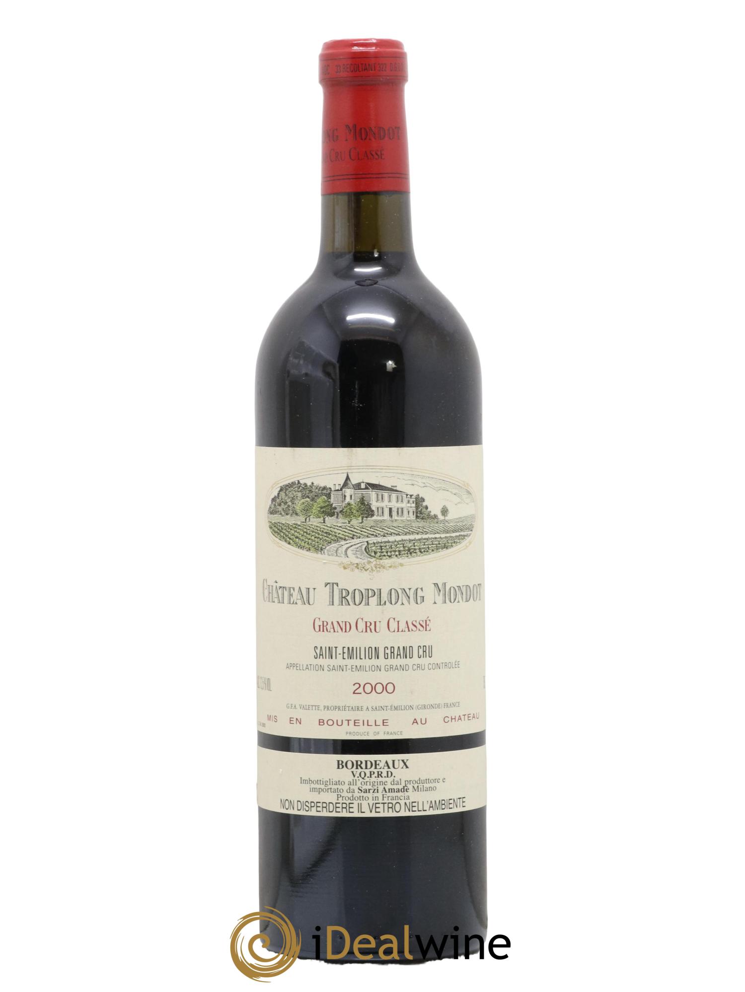 Château Troplong Mondot 1er Grand Cru Classé B 2000 - Lot de 1 bouteille - 0