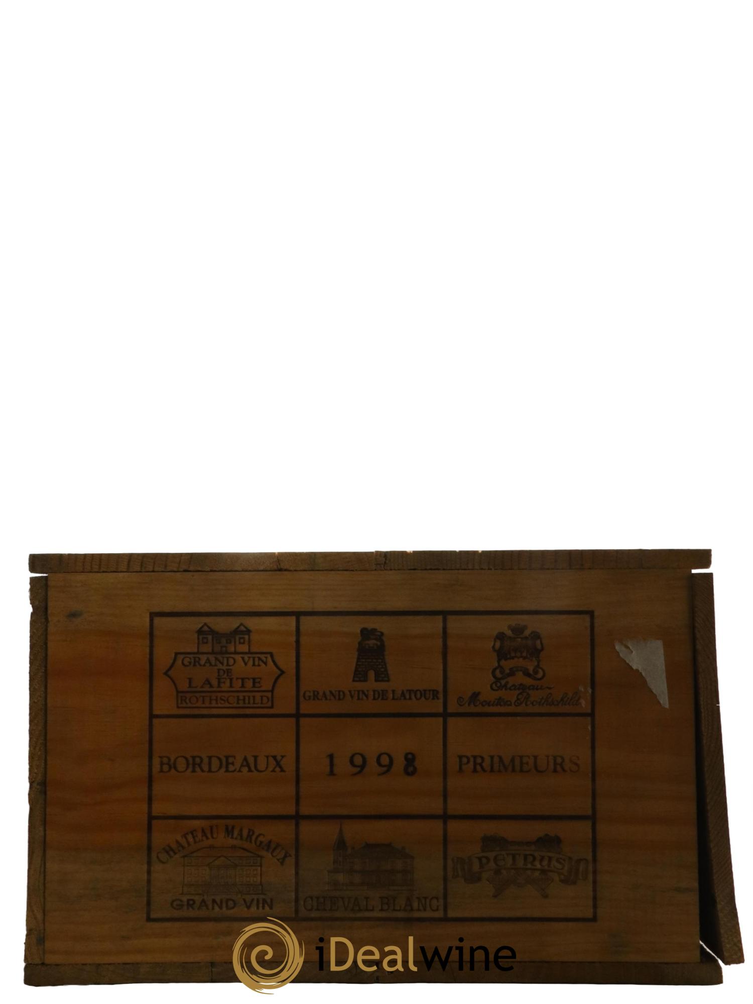 Caisse Primeurs 2 Mouton 2 Lafitte 2 Latour 2 Petrus 2 Cheval Blanc 2 Margaux 1998 - Lotto di 12 bottiglie - 10