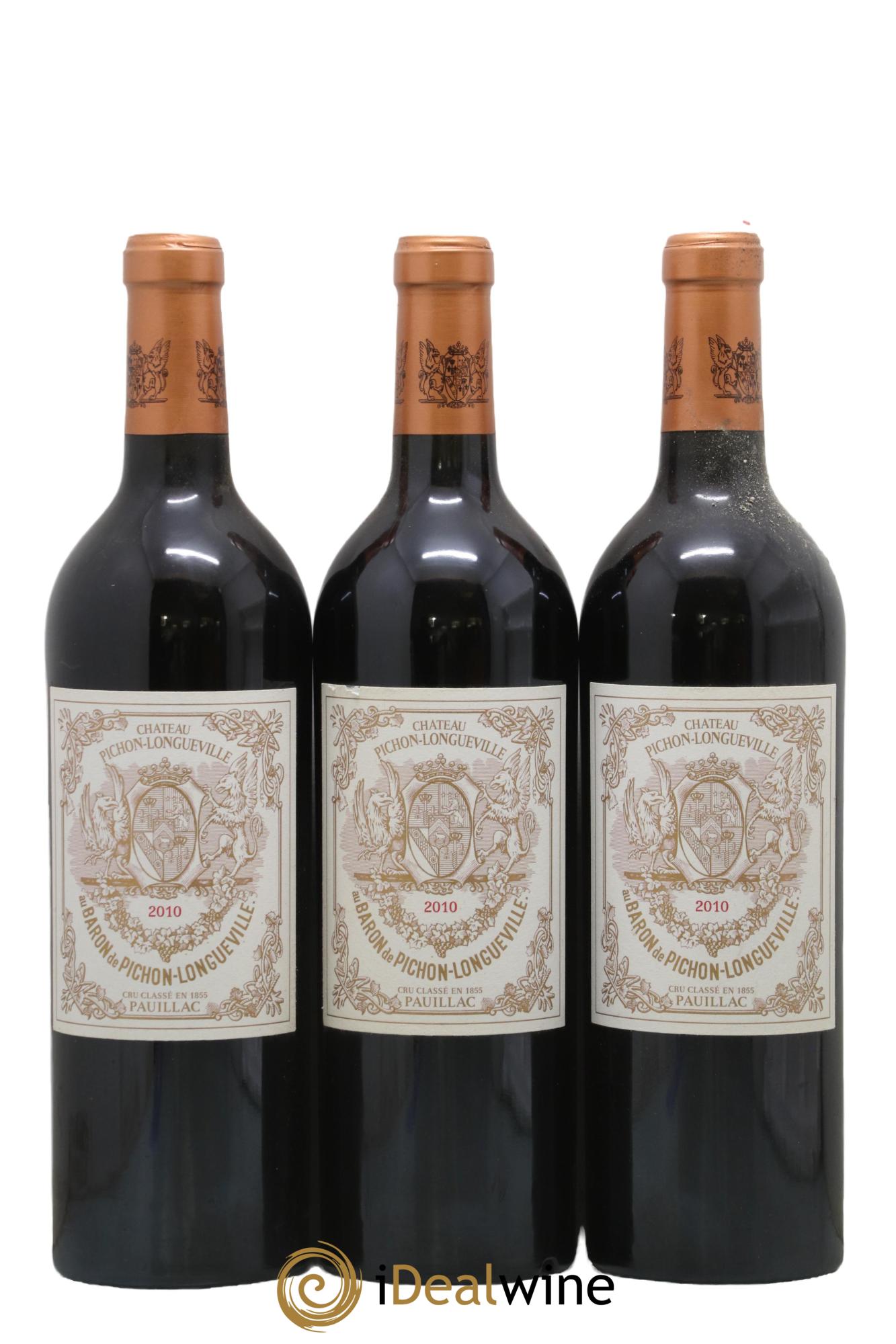 Pichon Longueville Baron 2ème Grand Cru Classé 2010 - Lot of 3 bottles - 0