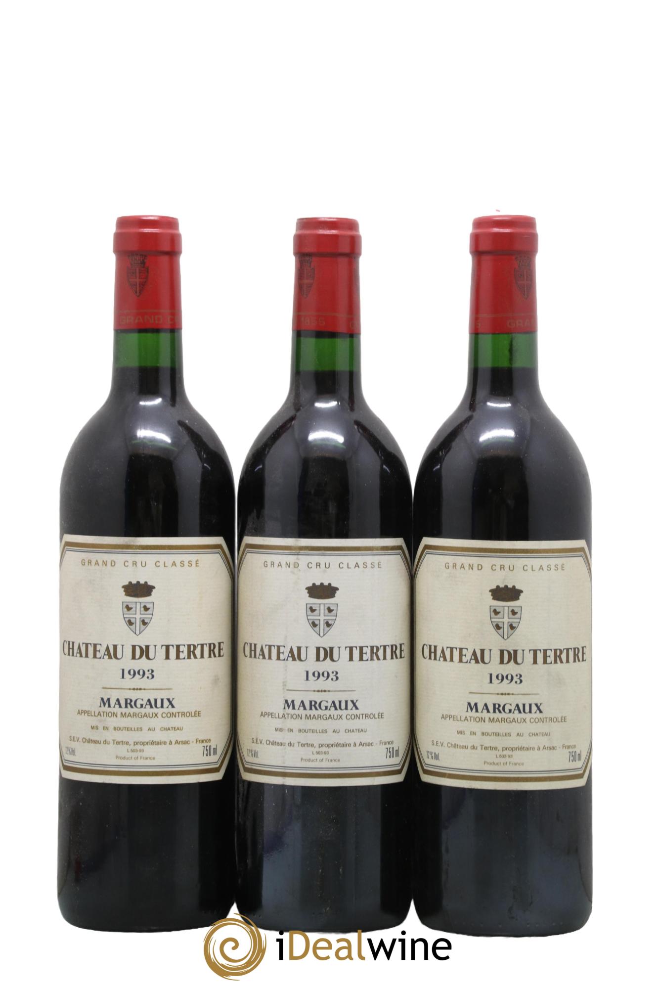 Château du Tertre 5ème Grand Cru Classé 1993 - Lot de 3 bouteilles - 0