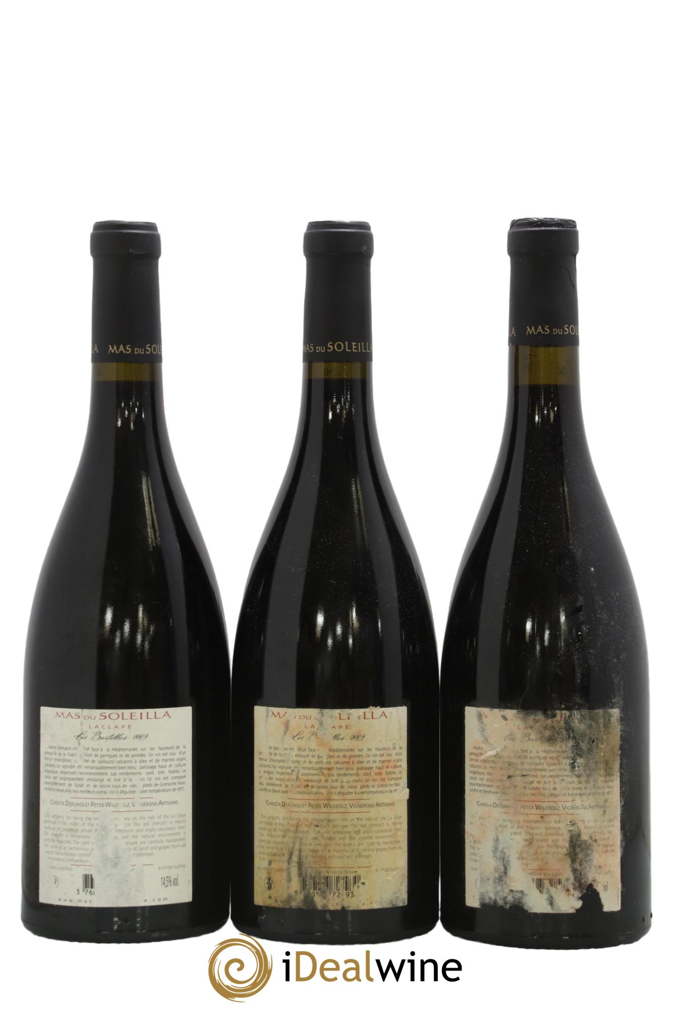 Coteaux du Languedoc Les Bartelles La Clape Mas du Soleilla 2009 - Lot de 3 bouteilles - 1