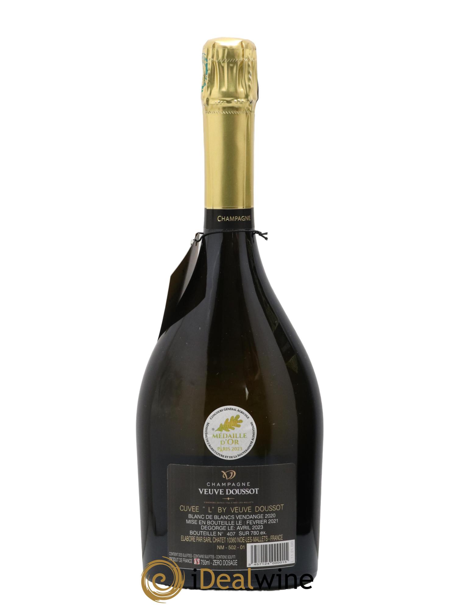 Champagne Blanc de Blancs Cuvee L by VD Maison Veuve Doussot 2020 - Lot de 1 bouteille - 2