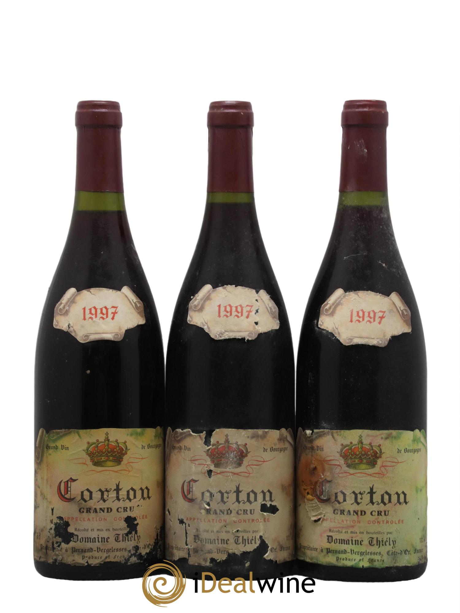 Corton Grand Cru Domaine Thiely 1997 - Lot de 3 bouteilles - 0