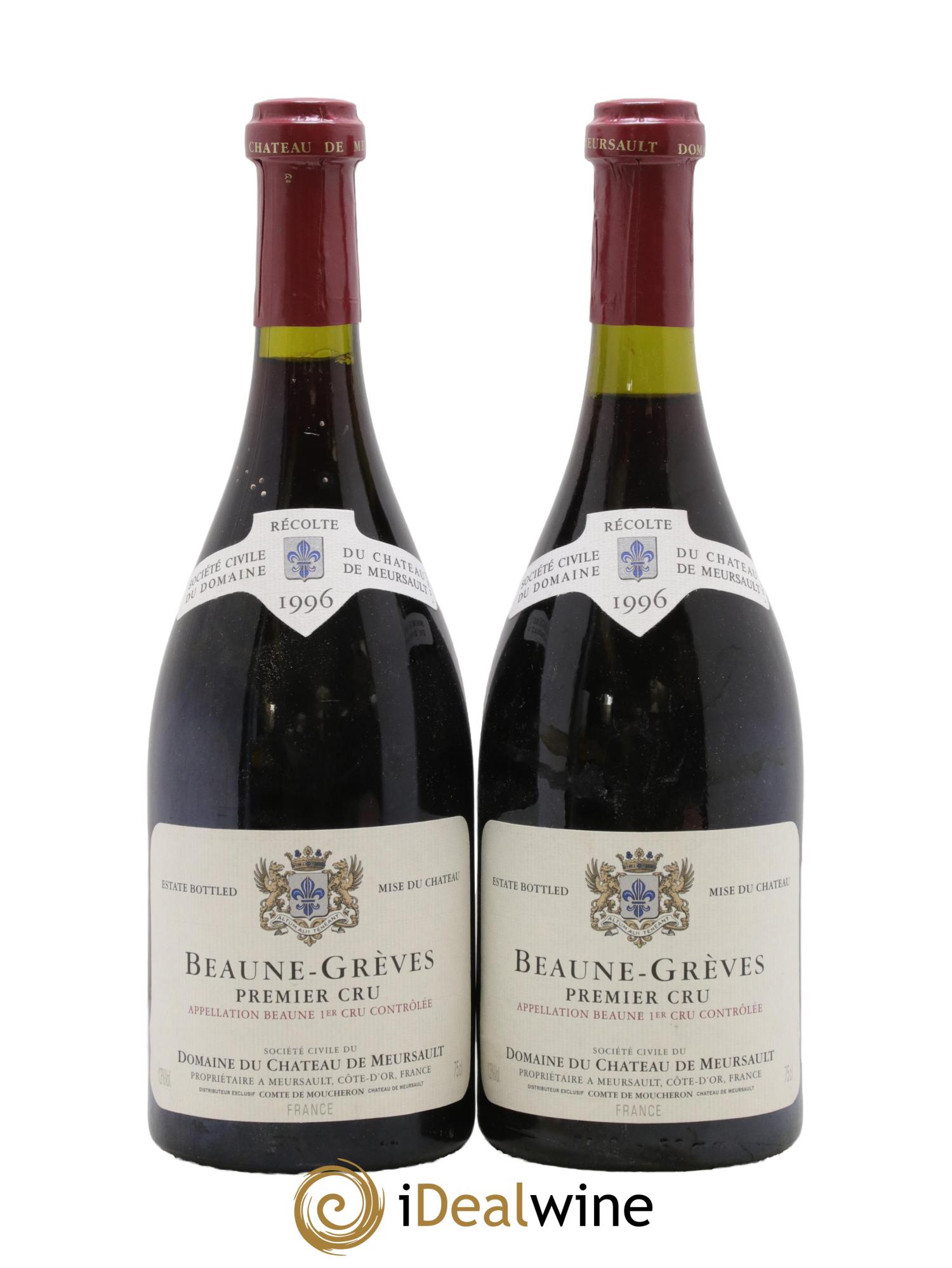 Beaune 1er Cru Grèves Château de Meursault 1996 - Lot of 2 bottles - 0