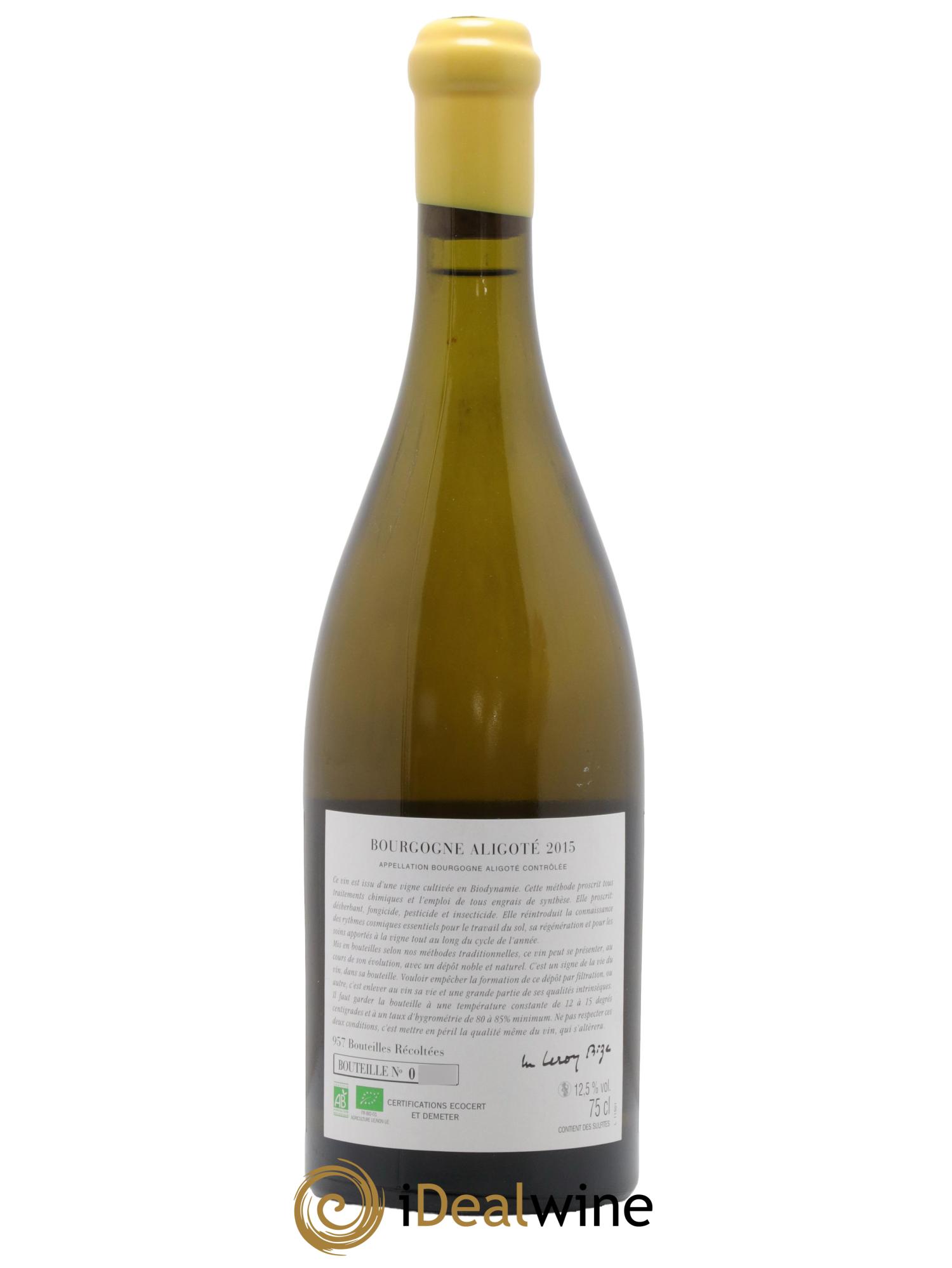 Bourgogne Aligoté Sous Chatelet d'Auvenay (Domaine) 2015 - Lot de 1 bouteille - 1