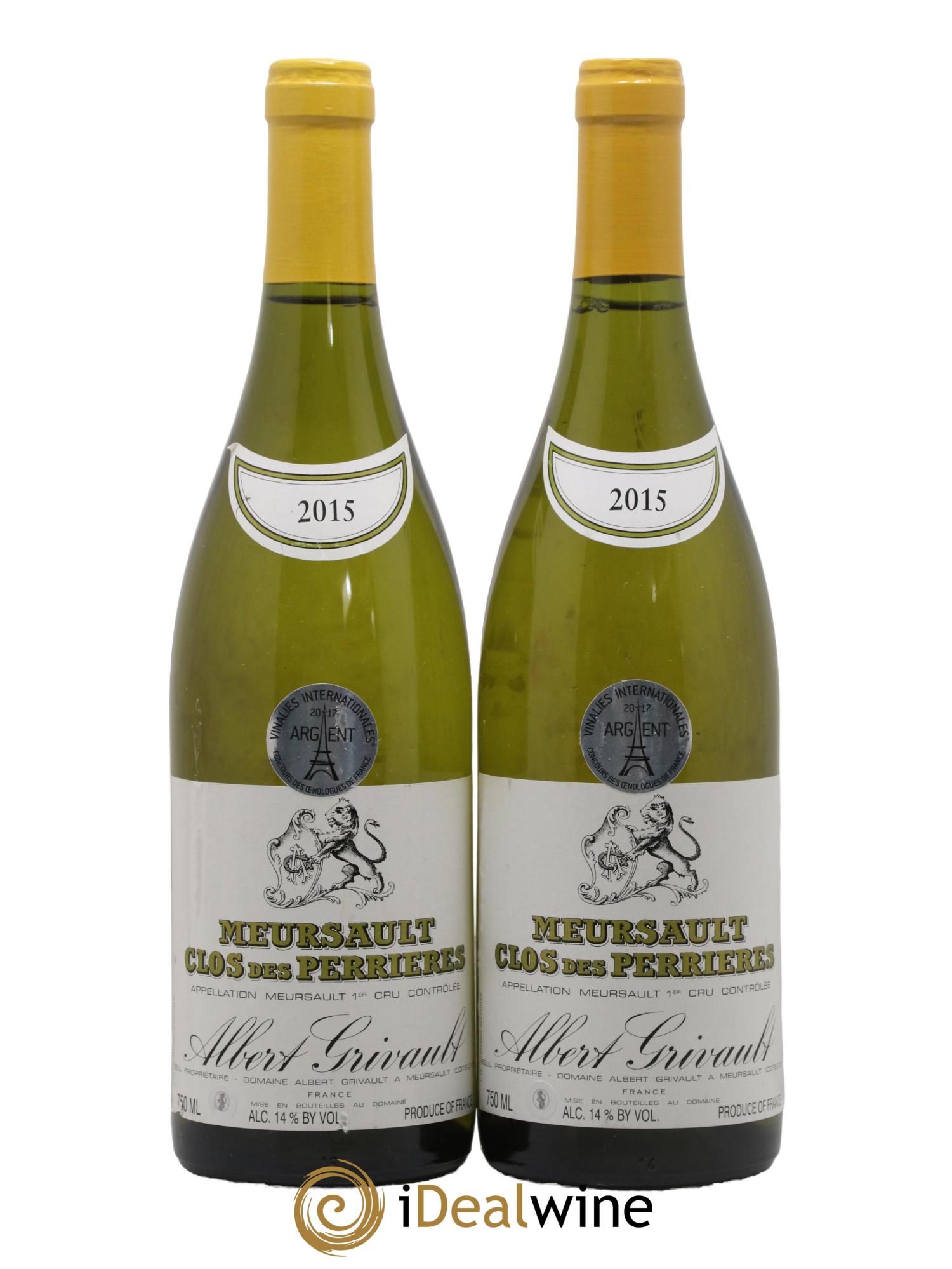 Meursault 1er Cru Clos des Perrières Monopole Albert Grivault 2015 - Lot de 2 bouteilles - 0