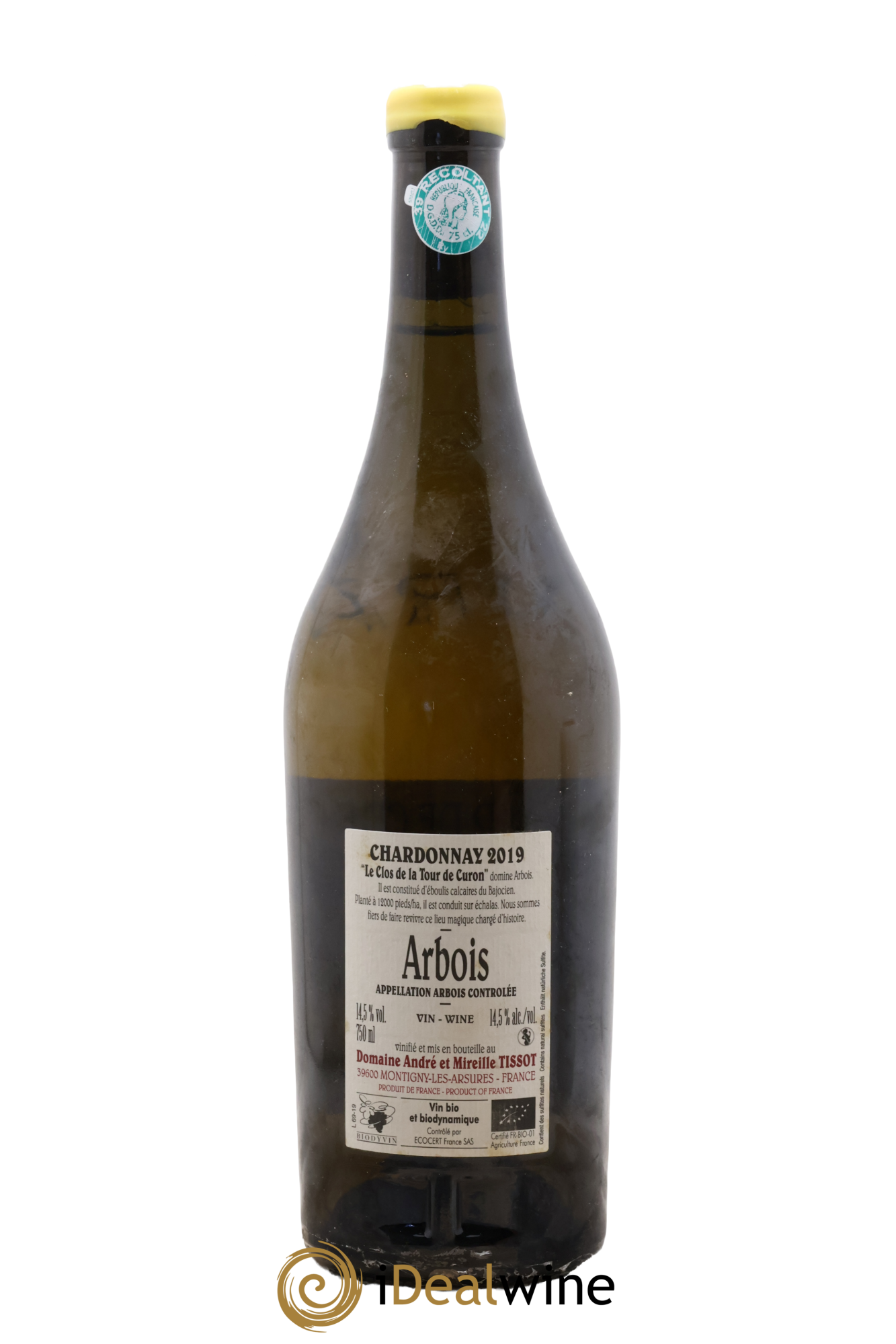 Arbois Chardonnay Le Clos de la Tour de Curon Bénédicte et Stéphane Tissot 2019 - Lote de 1 botella - 1
