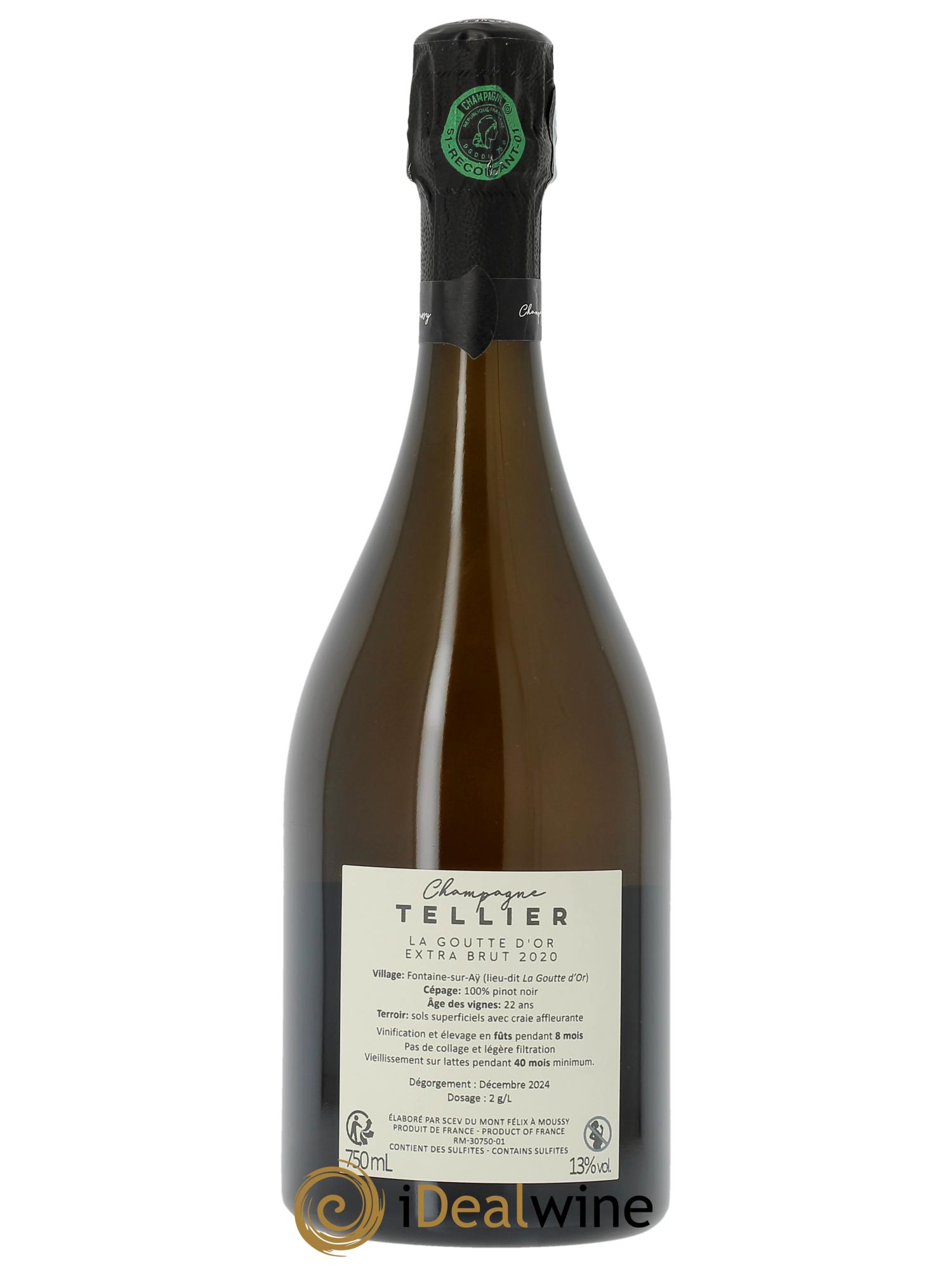 La Goutte d'Or Extra-Brut Tellier  2020 - Lot de 1 bouteille - 1