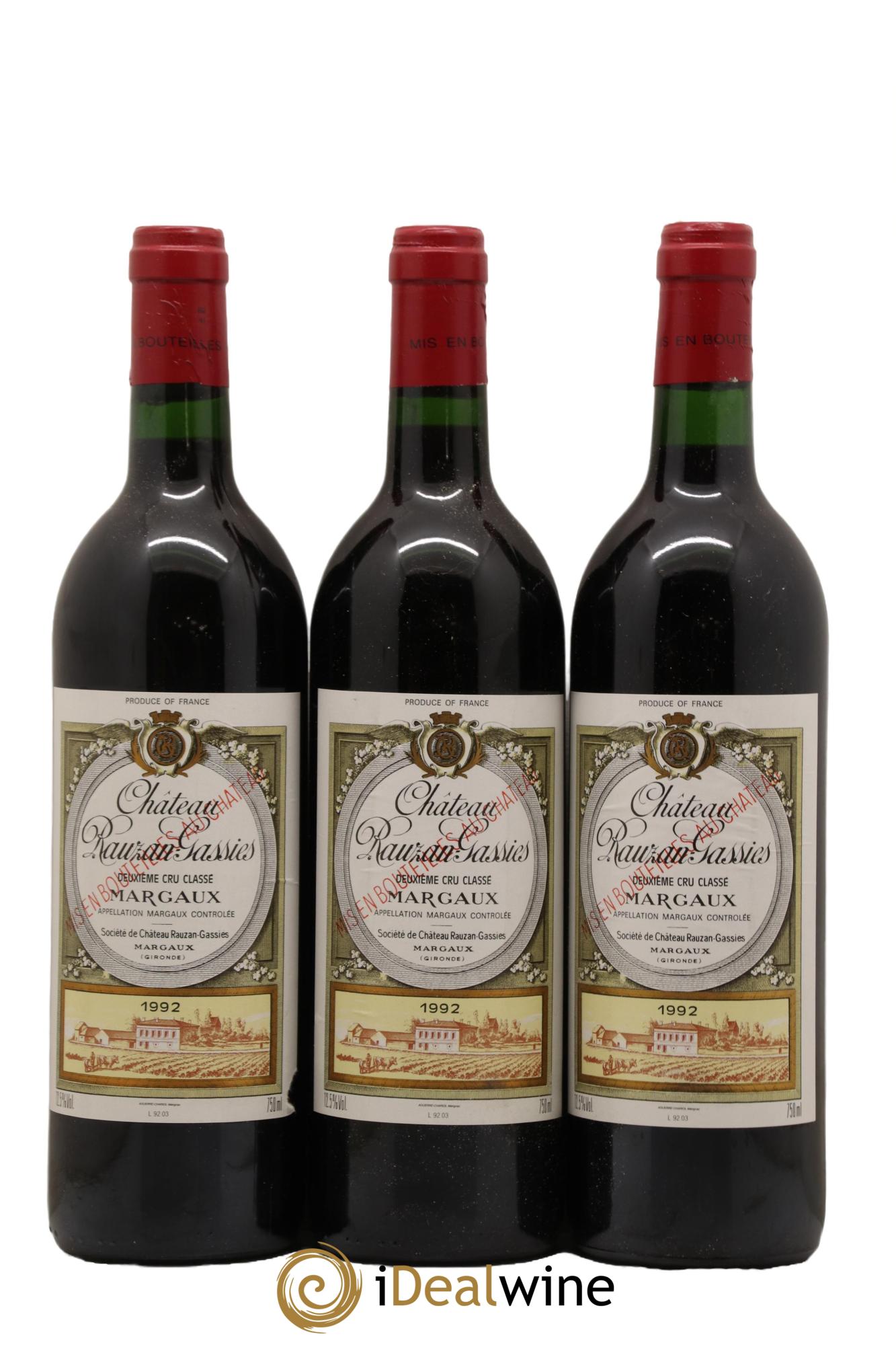 Château Rauzan-Gassies 2ème Grand Cru Classé  1992 - Lotto di 12 bottiglie - 2