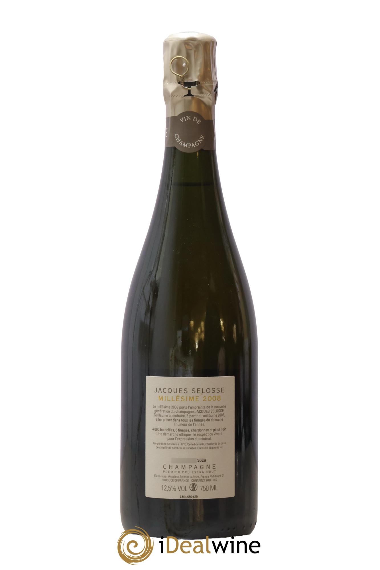 1er Cru Millésimé Extra-Brut Jacques Selosse 2008 - Lot de 1 bouteille - 1