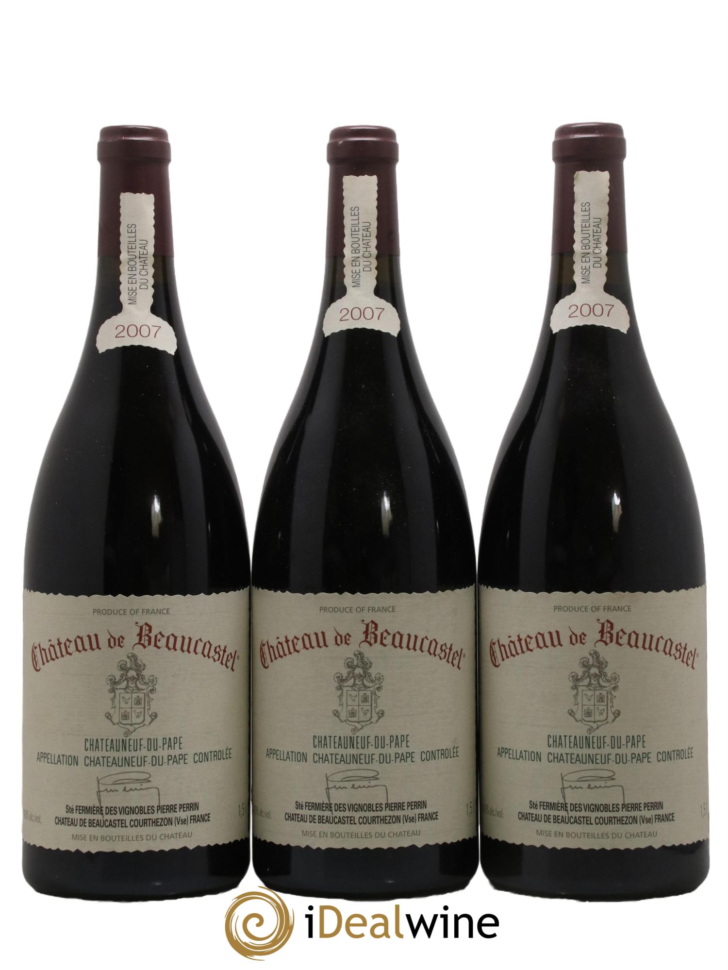 Châteauneuf-du-Pape Château de Beaucastel Famille Perrin 2007 - Lot de 3 magnums - 0