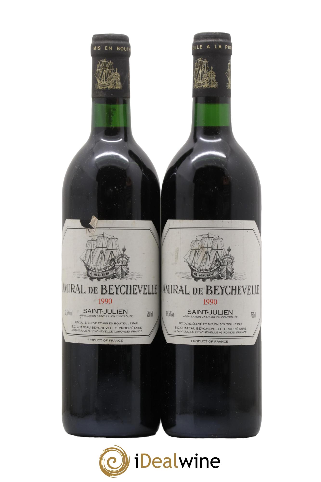 Amiral de Beychevelle Second Vin 1990 - Lot de 2 bouteilles - 0