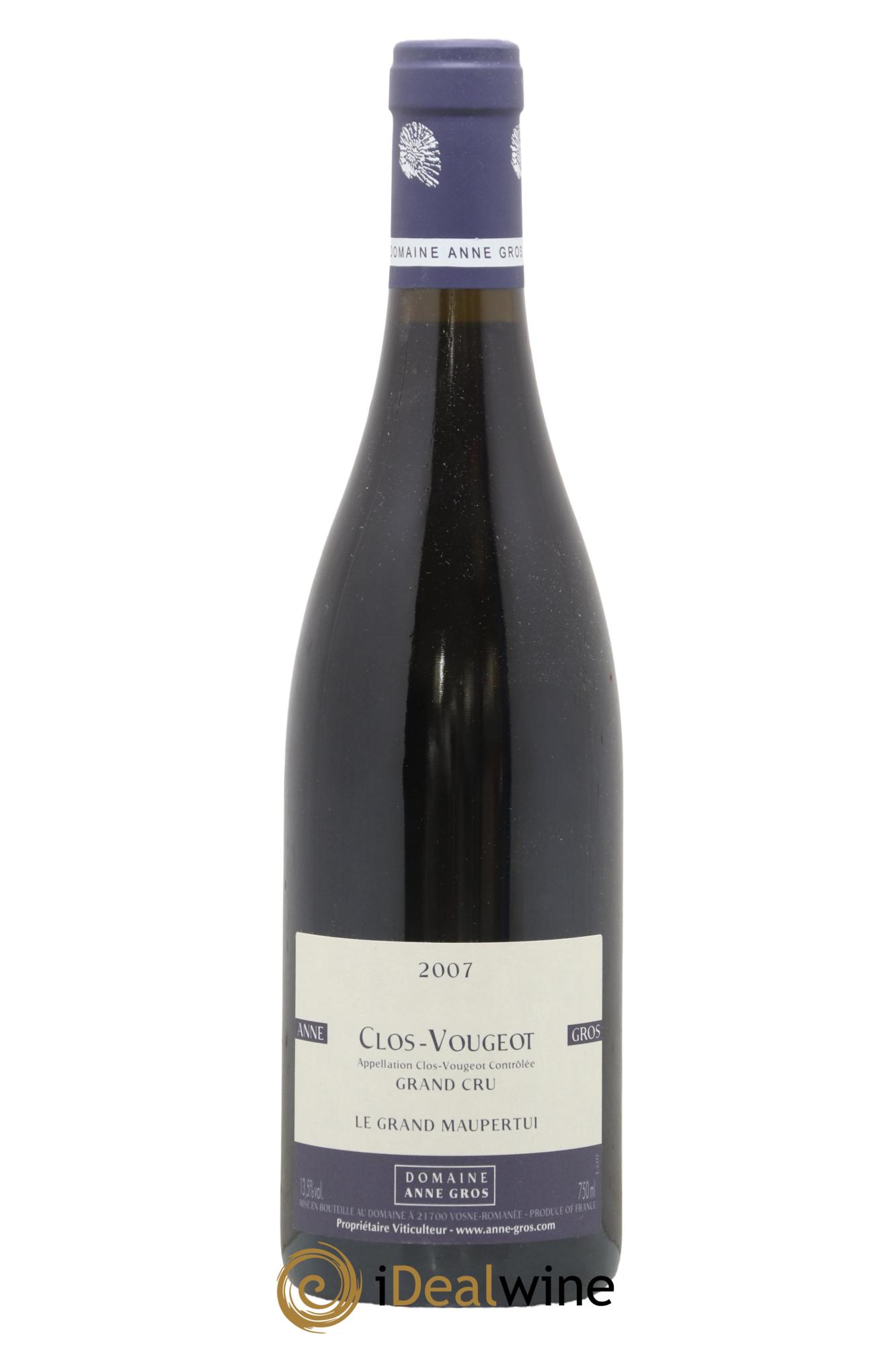 Clos de Vougeot Grand Cru Le Grand Maupertui Anne Gros 2007 - Lot of 1 bottle - 0