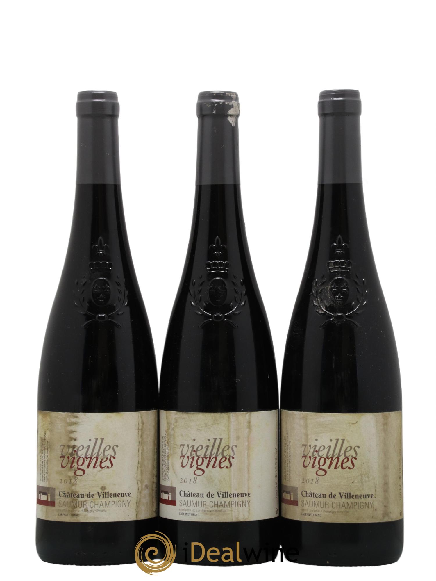 Saumur-Champigny Vieilles Vignes Château de Villeneuve 2018 - Lot de 3 bouteilles - 0