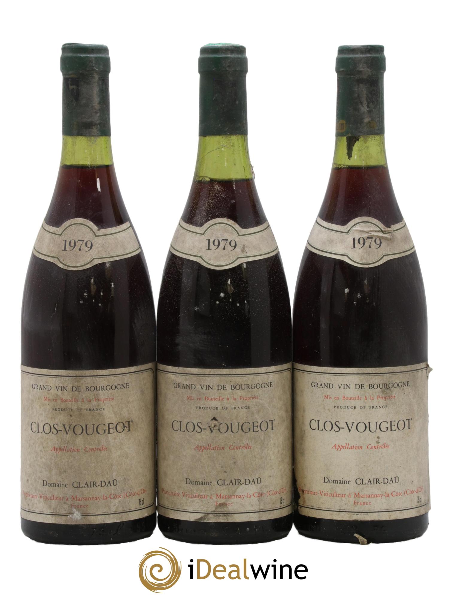 Clos de Vougeot Grand Cru Clair Daü 1979 - Lot de 3 bouteilles - 0