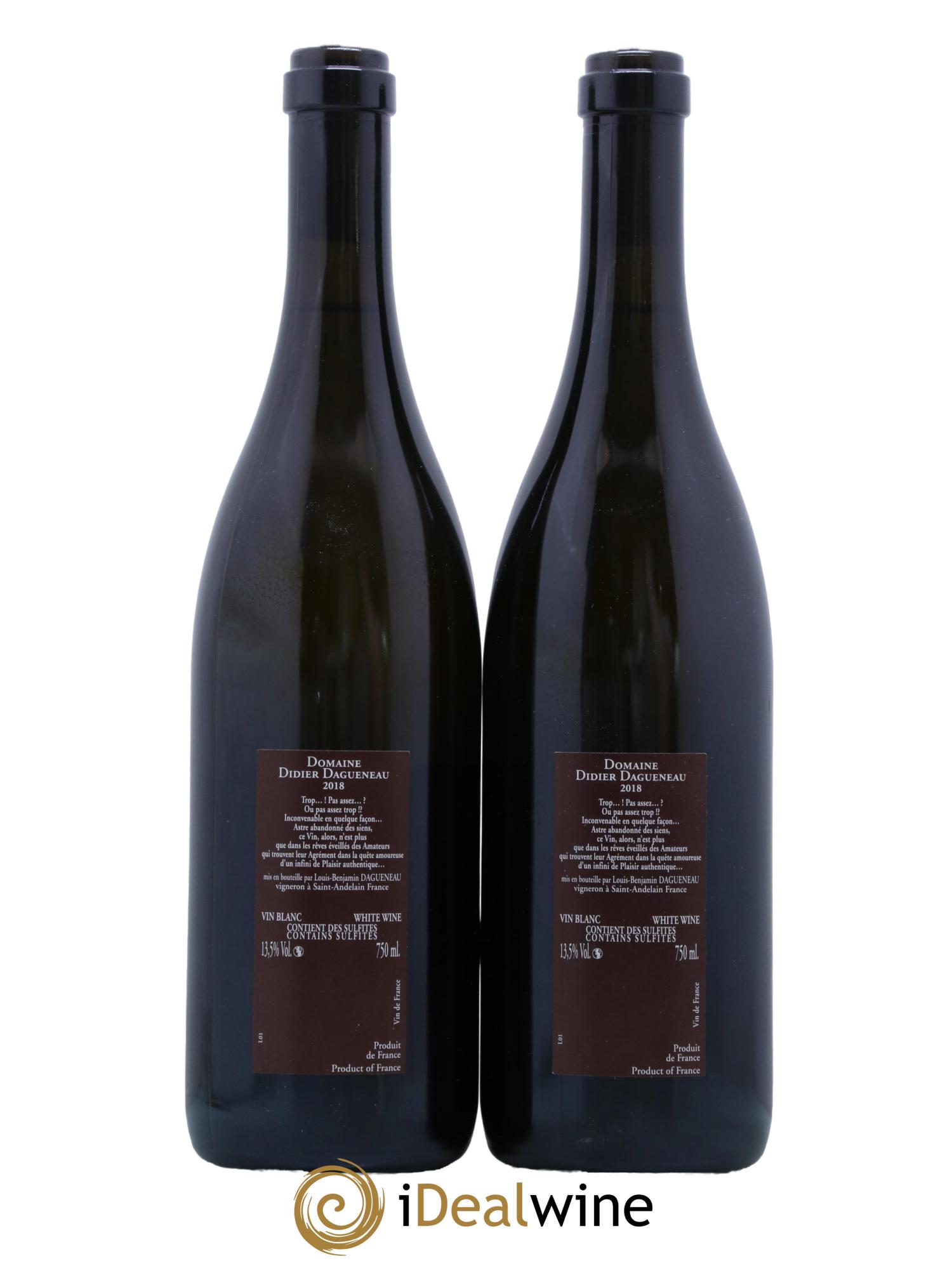 Vin de France (anciennement Pouilly-Fumé) Pur Sang Dagueneau (Domaine Didier - Louis-Benjamin) 2018 - Lot de 2 bouteilles - 1