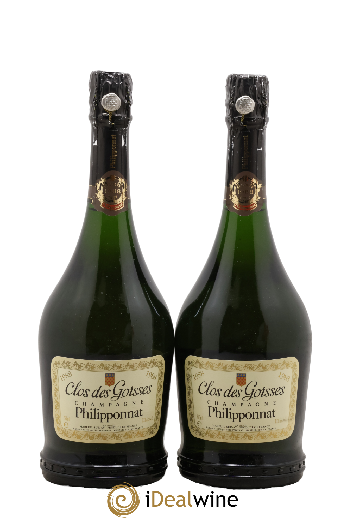 Clos des Goisses Philipponnat 1988 - Lot of 2 bottles - 0