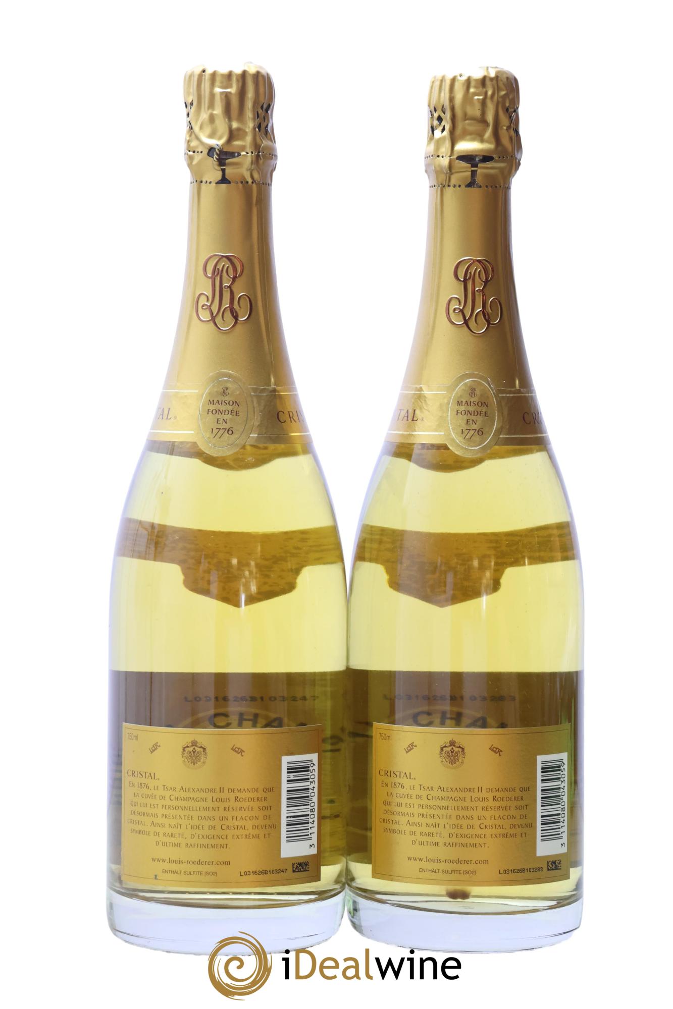Cristal Louis Roederer 2002 - Lot de 2 bouteilles - 1