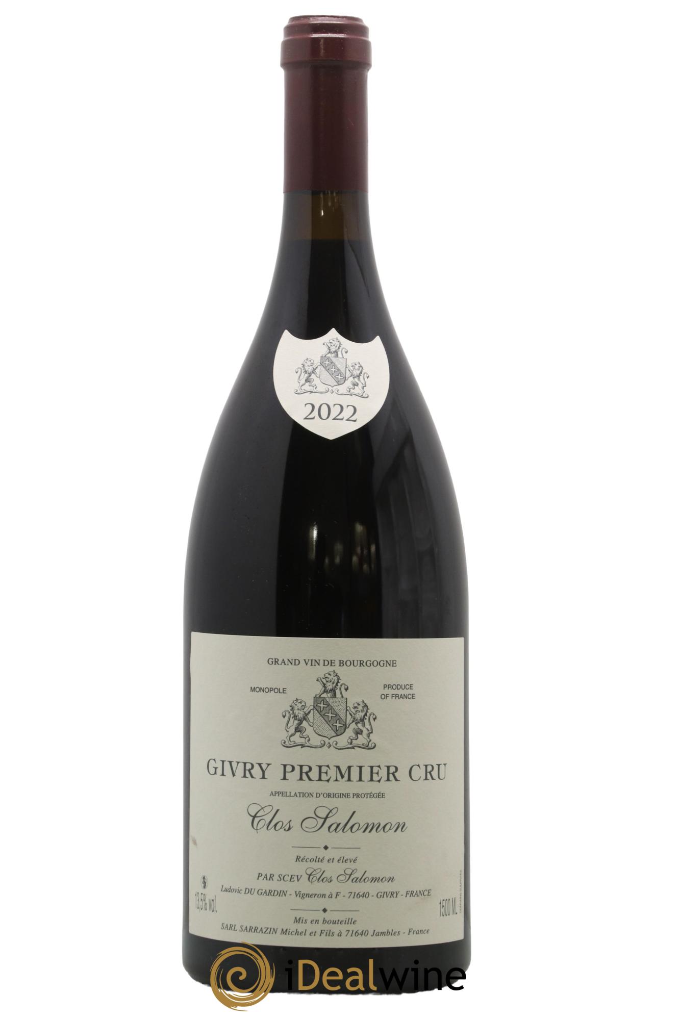 Givry 1er Cru Clos Salomon Ludovic Du Gardin 2022 - Lot de 1 magnum - 0