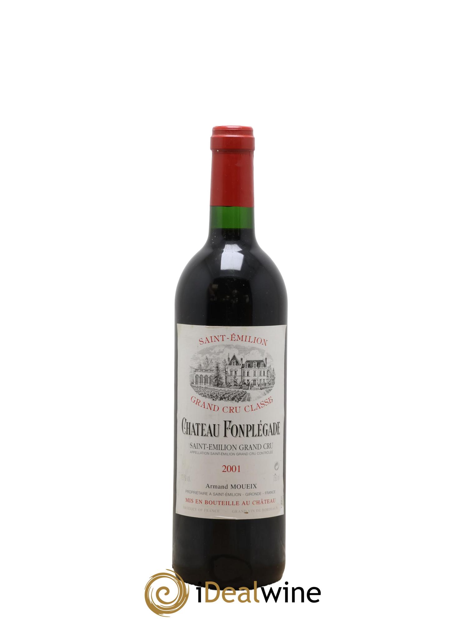 Château Fonplegade Grand Cru Classé 2001 - Lot de 1 bouteille - 0