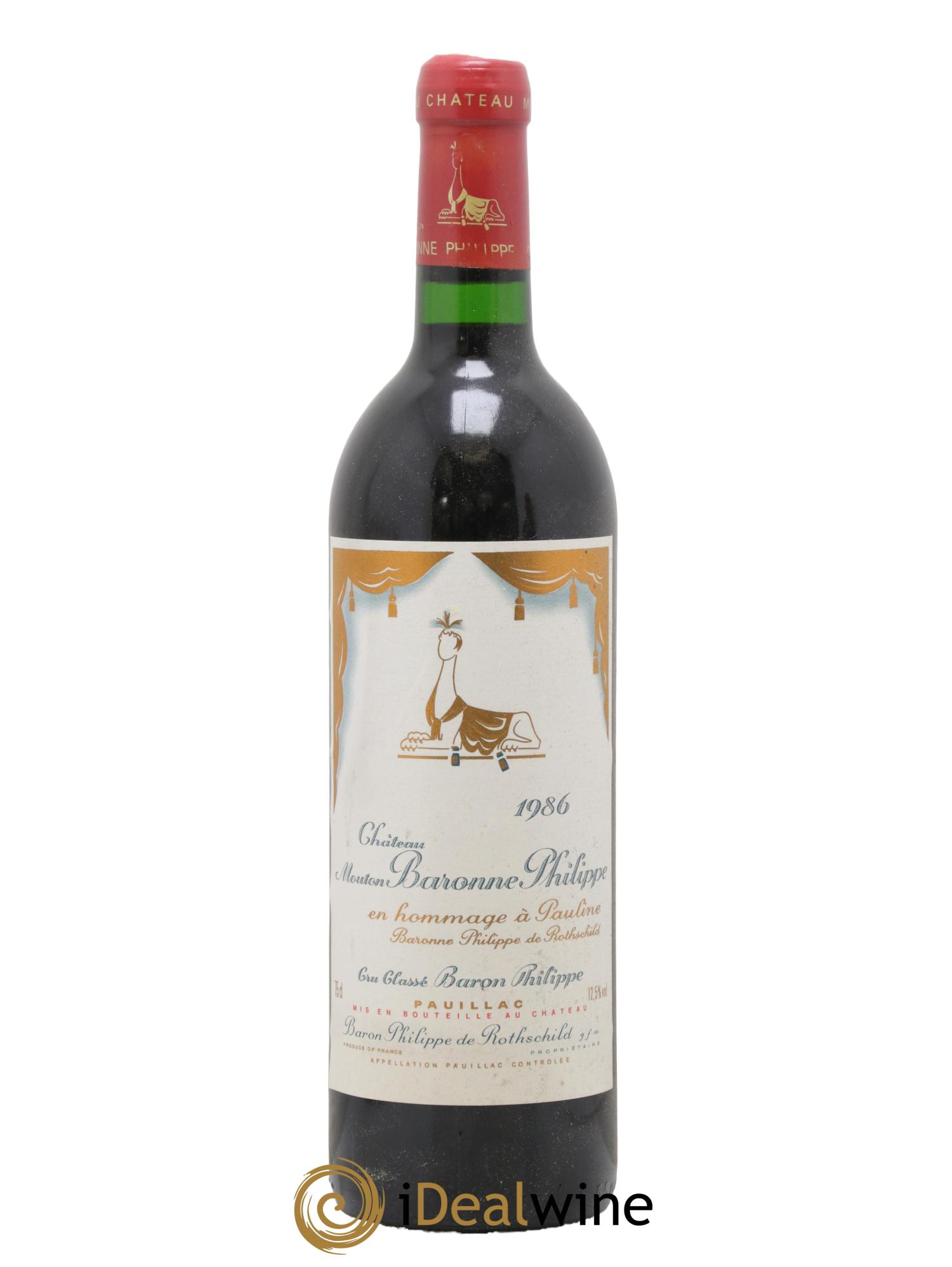 Pauillac Château Mouton Baronne Philippe Rothschild 1986 - Lot de 1 bouteille - 0