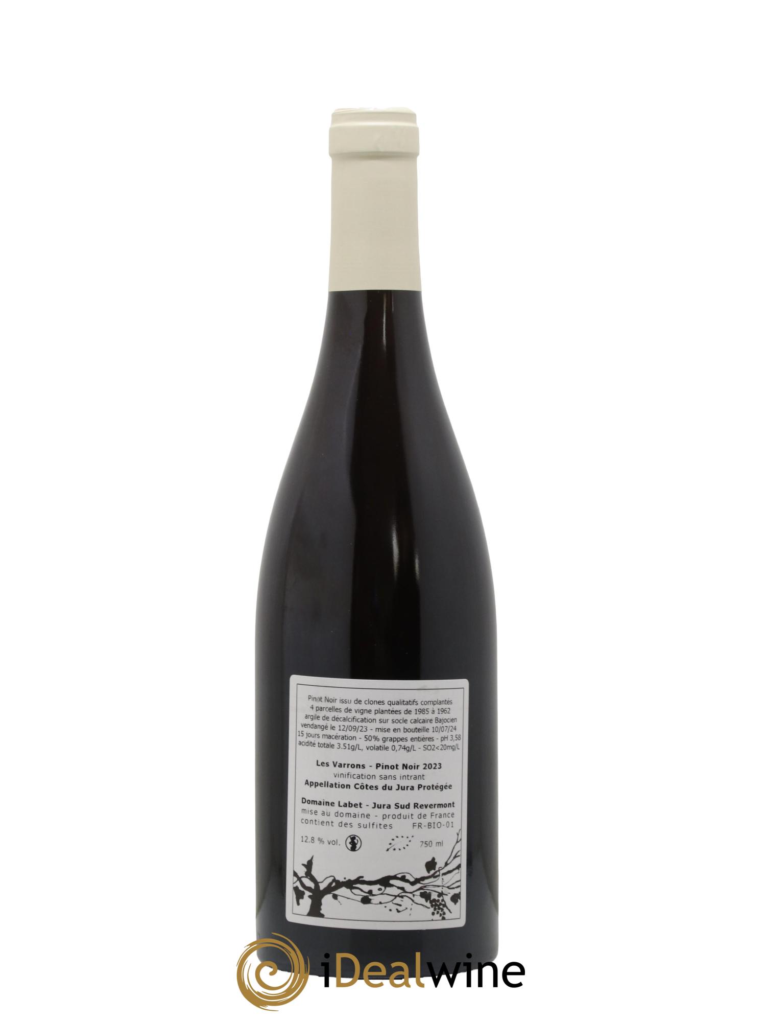 Côtes du Jura Pinot Noir Les Varrons Sélection Massale Romain - Julien - Charline Labet Clonale 2023 - Lot de 1 bouteille - 1