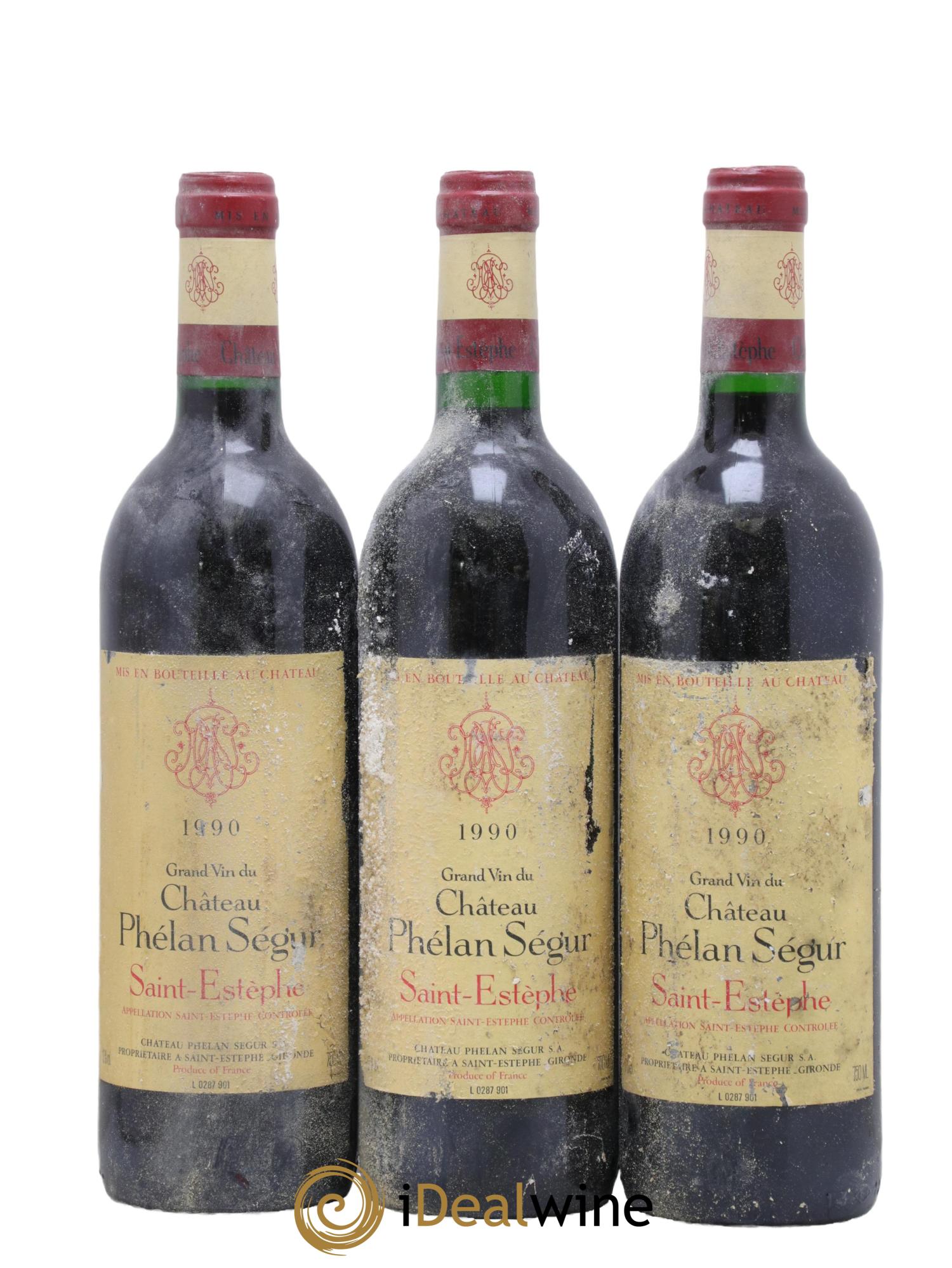 Château Phélan Ségur 1990 - Lotto di 3 bottiglie - 0