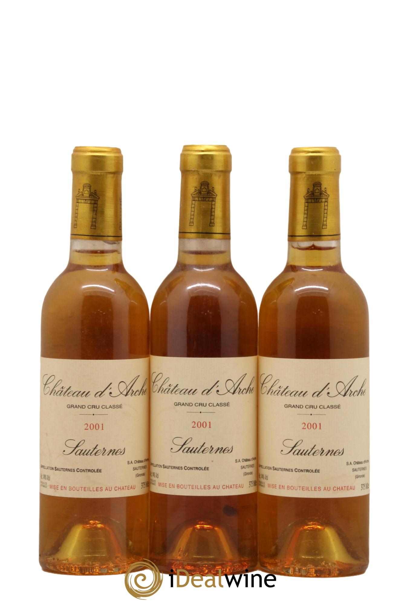 Château d' Arche 2ème Grand Cru Classé 2001 - Posten von 3 Demi-Flaschen - 0