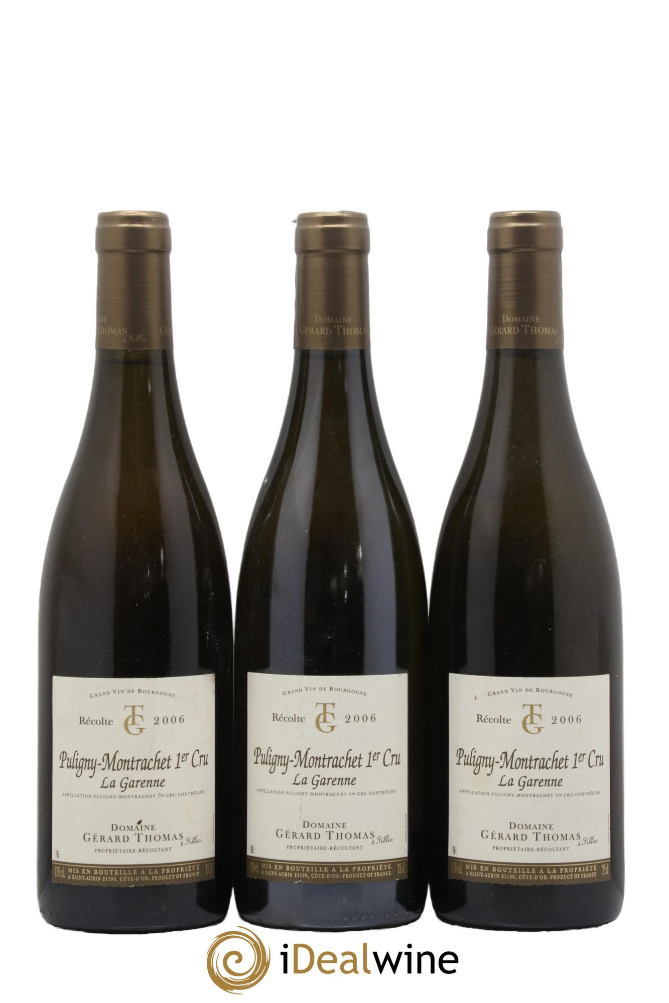 Puligny-Montrachet 1er Cru La Garenne Gérard Thomas 2006 - Lot of 3 bottles - 0