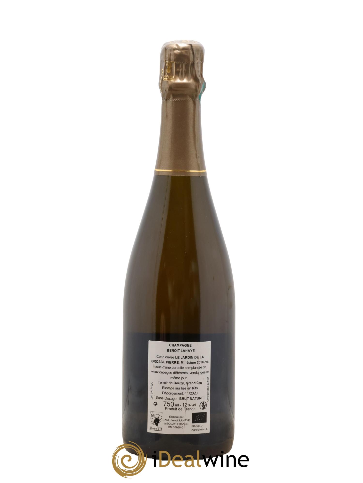 Le Jardin de la Grosse Pierre Brut Nature Benoit Lahaye 2016 - Lot de 1 bouteille - 1