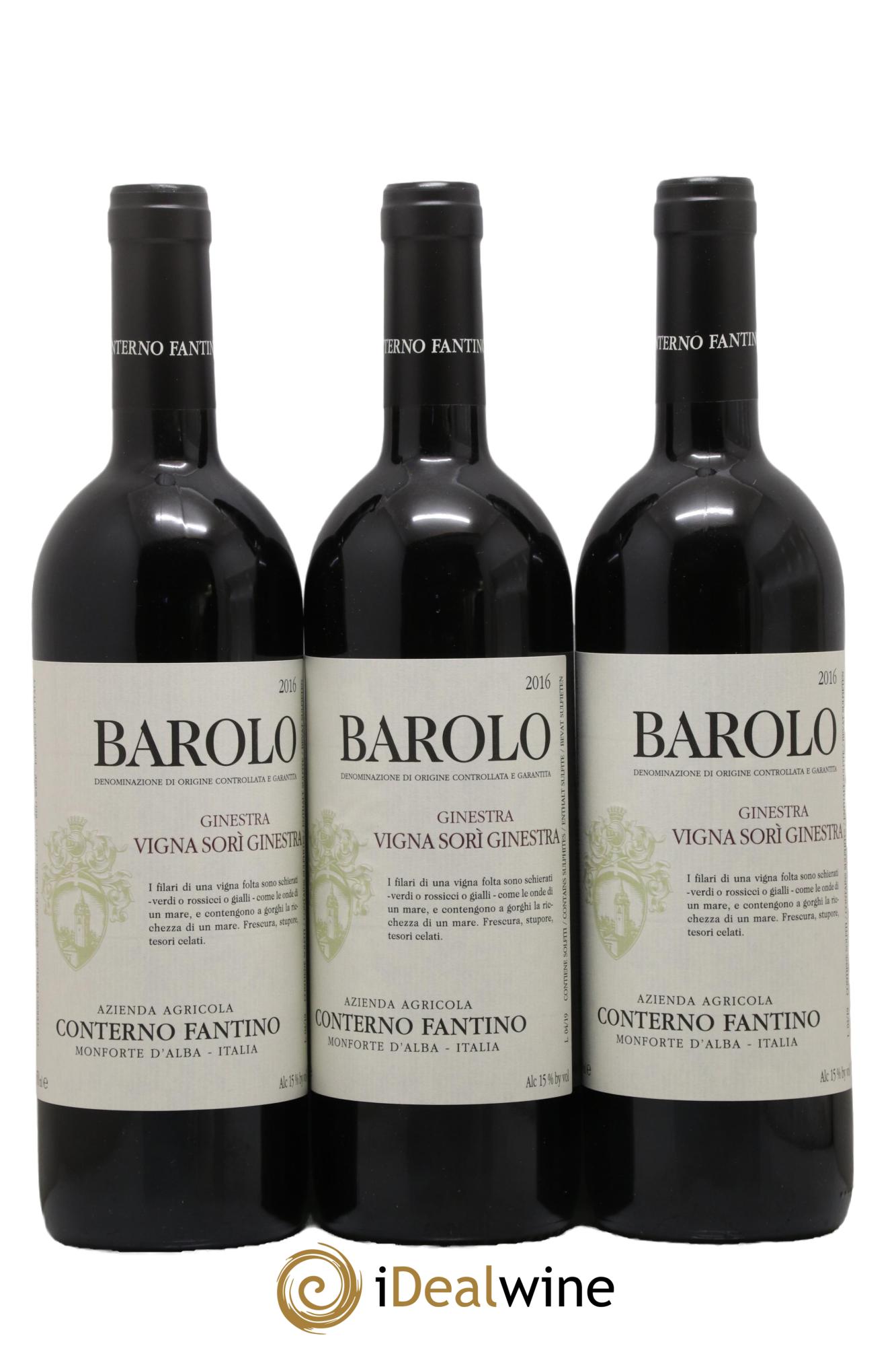 Barolo DOCG Sori Ginestra Conterno Fantino 2016 - Lot de 3 bouteilles - 0