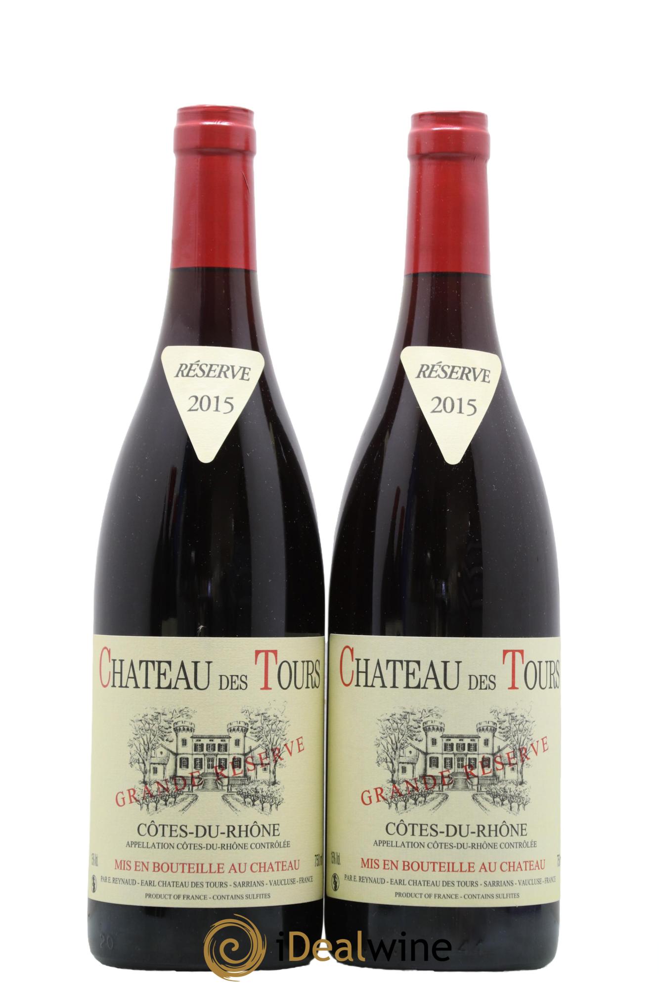 Côtes-du-Rhône Château des Tours Grande Réserve Emmanuel Reynaud 2015 - Lot de 2 bouteilles - 0