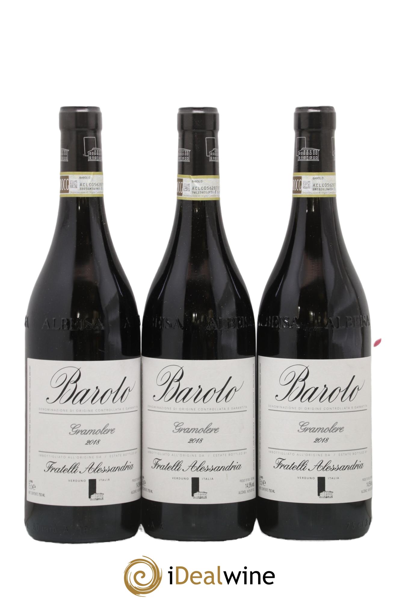 Barolo DOCG Gramolere Fratelli Alessandria 2018 - Lot de 3 bouteilles - 0