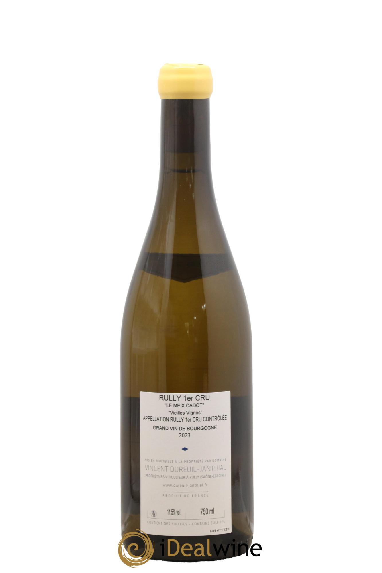 Rully 1er Cru Le Meix Cadot Vieilles Vignes Vincent Dureuil-Janthial 2023 - Lotto di 1 bottiglia - 1